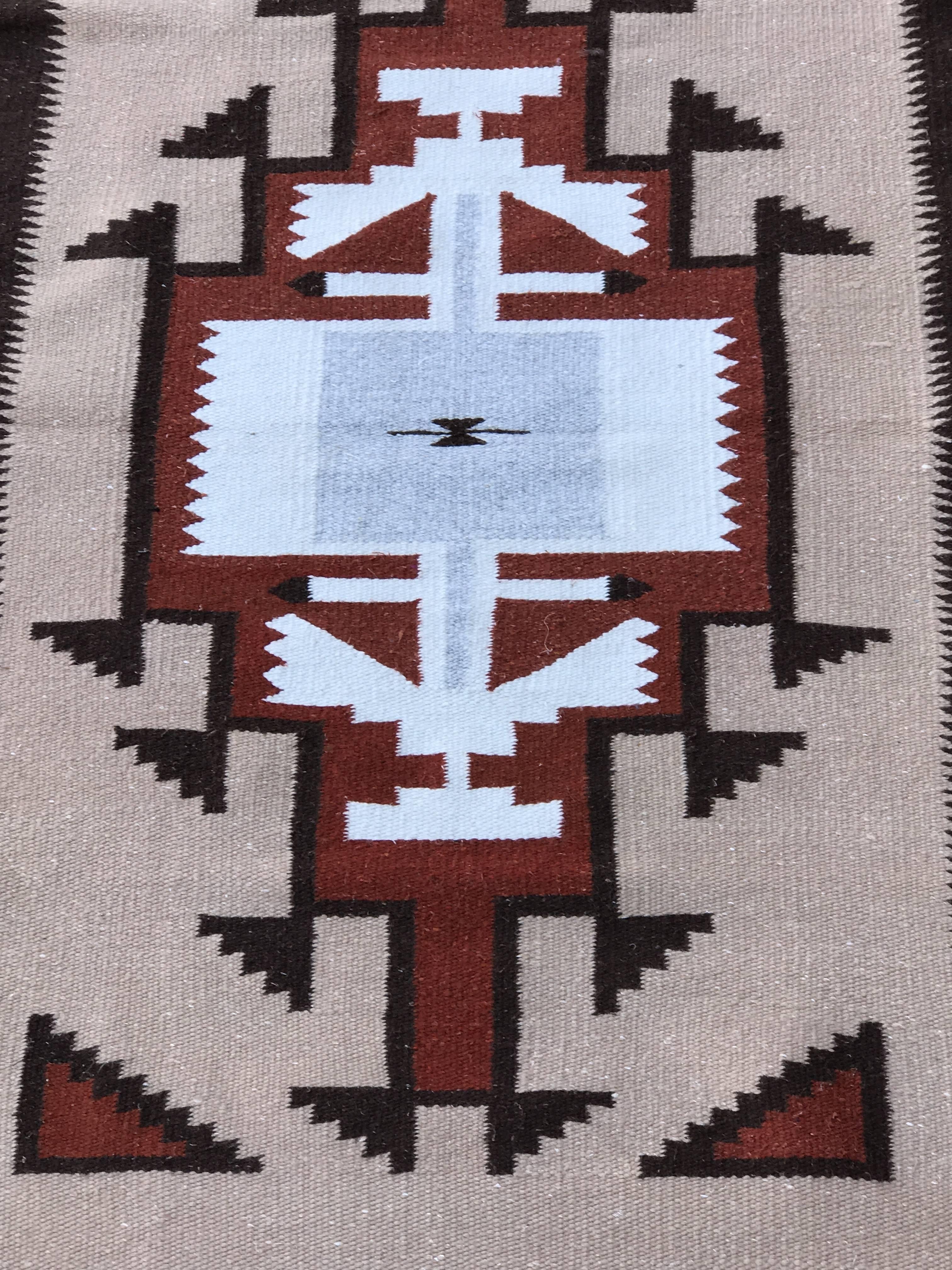 American Handwoven Vintage Wool Navajo Rug