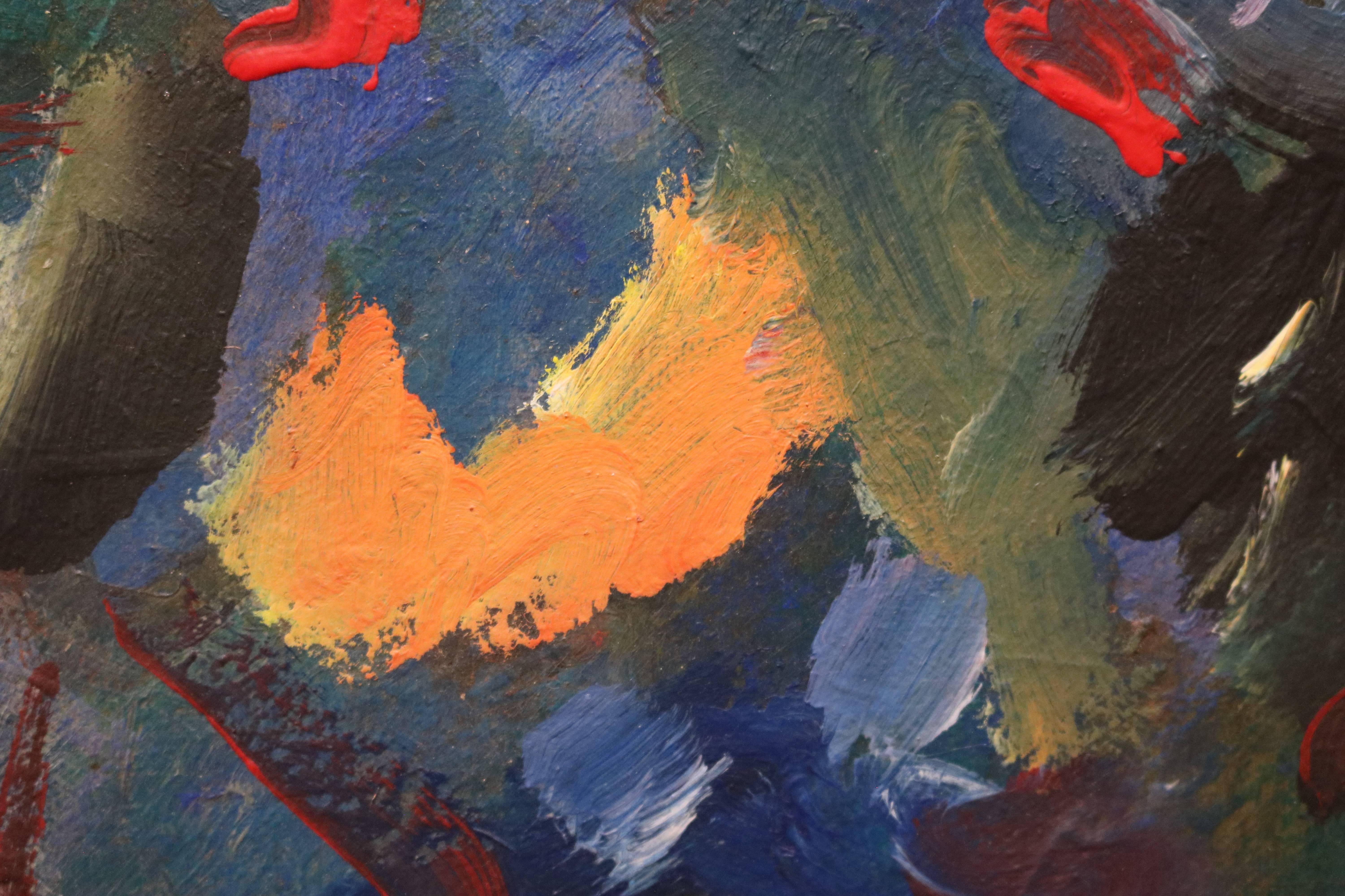 Little Abstract Expressionist Painting by Wesley Johnson In Excellent Condition In Pasadena, CA