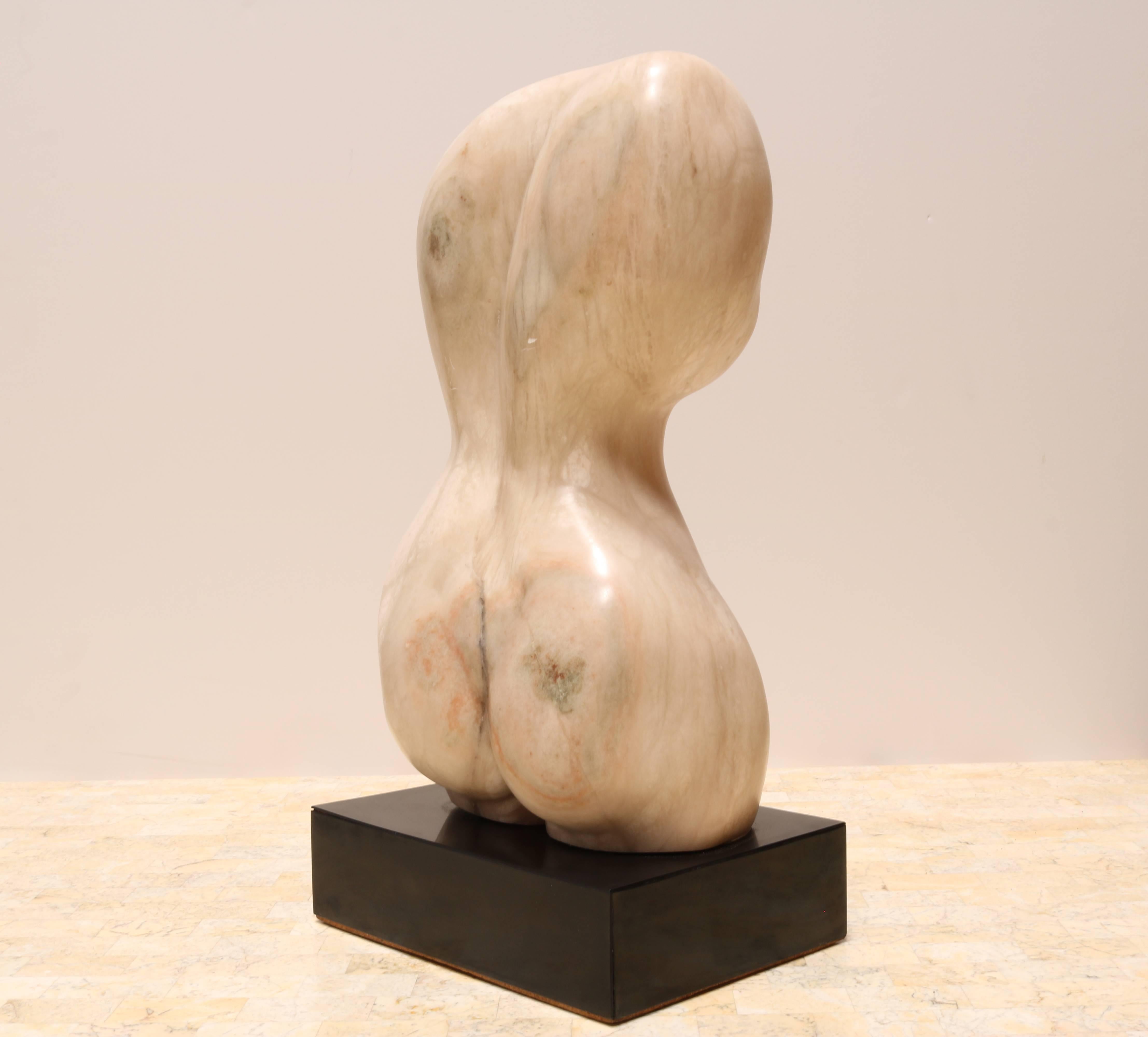 Mid-Century Modern Exquisite Female Nude Torso Sculpture in Marble