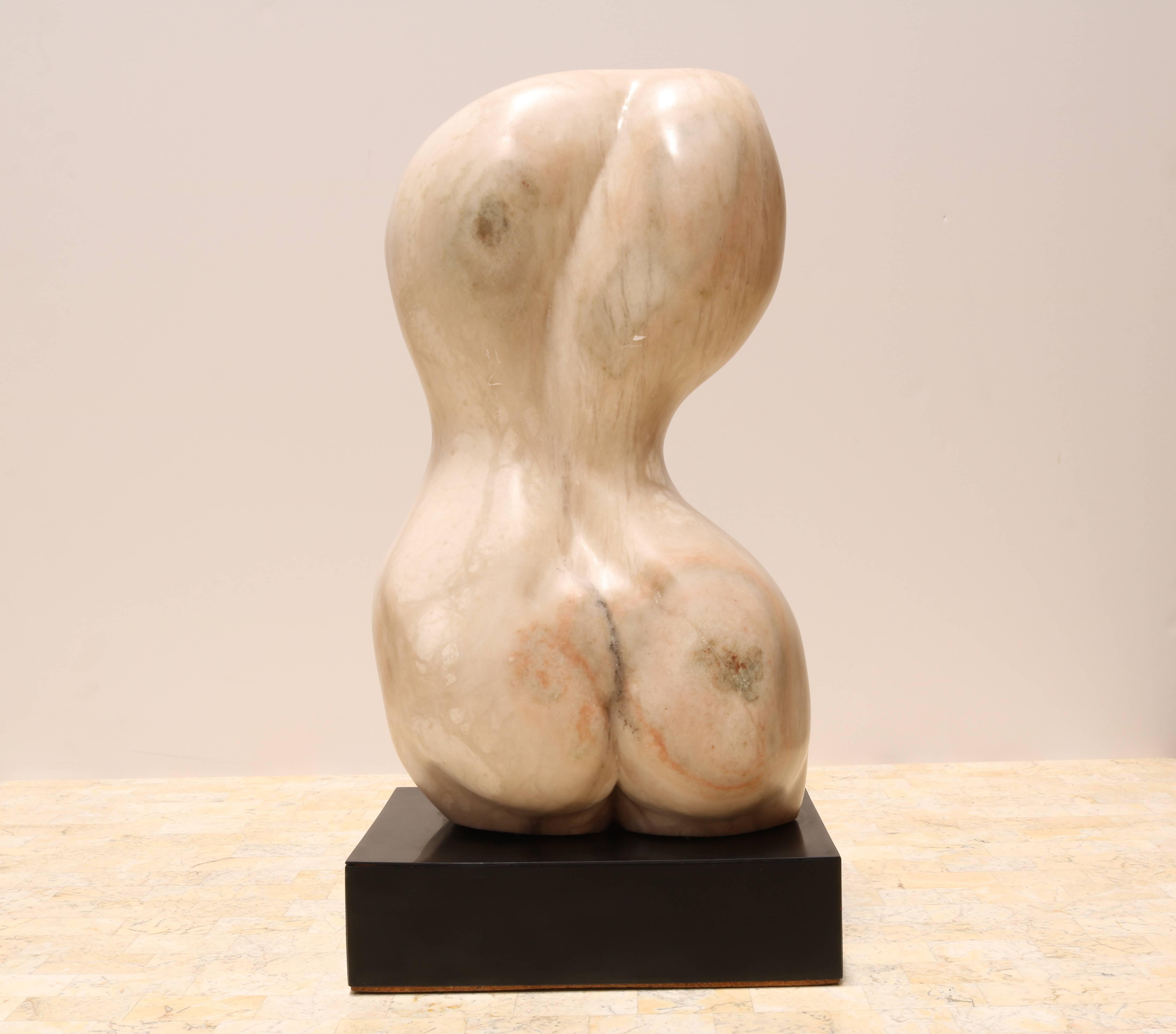 American Exquisite Female Nude Torso Sculpture in Marble