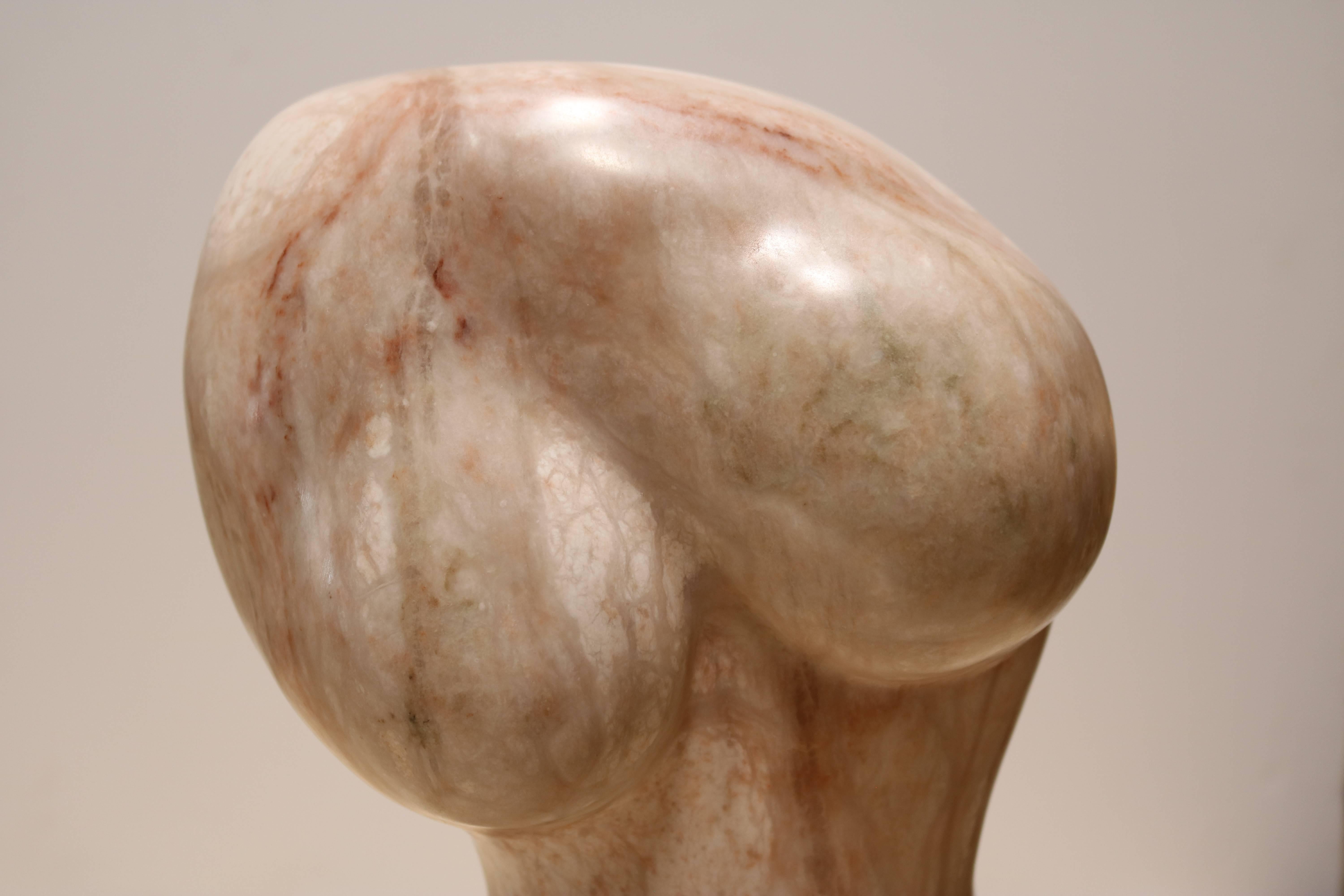 Exquisite Female Nude Torso Sculpture in Marble In Excellent Condition In Pasadena, CA