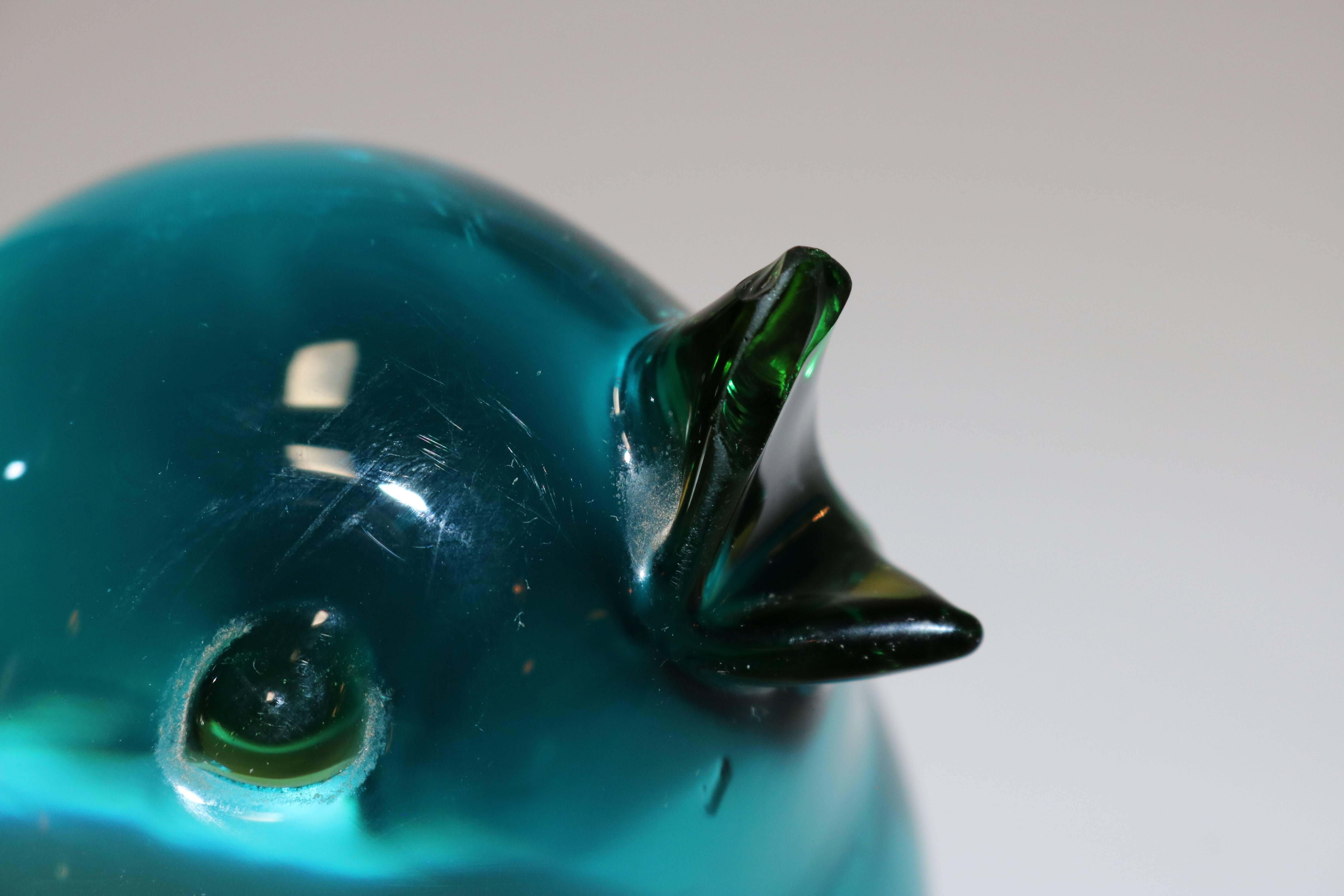 Mid-20th Century Pair of Glass Chick Bookends by Salviati & Co.