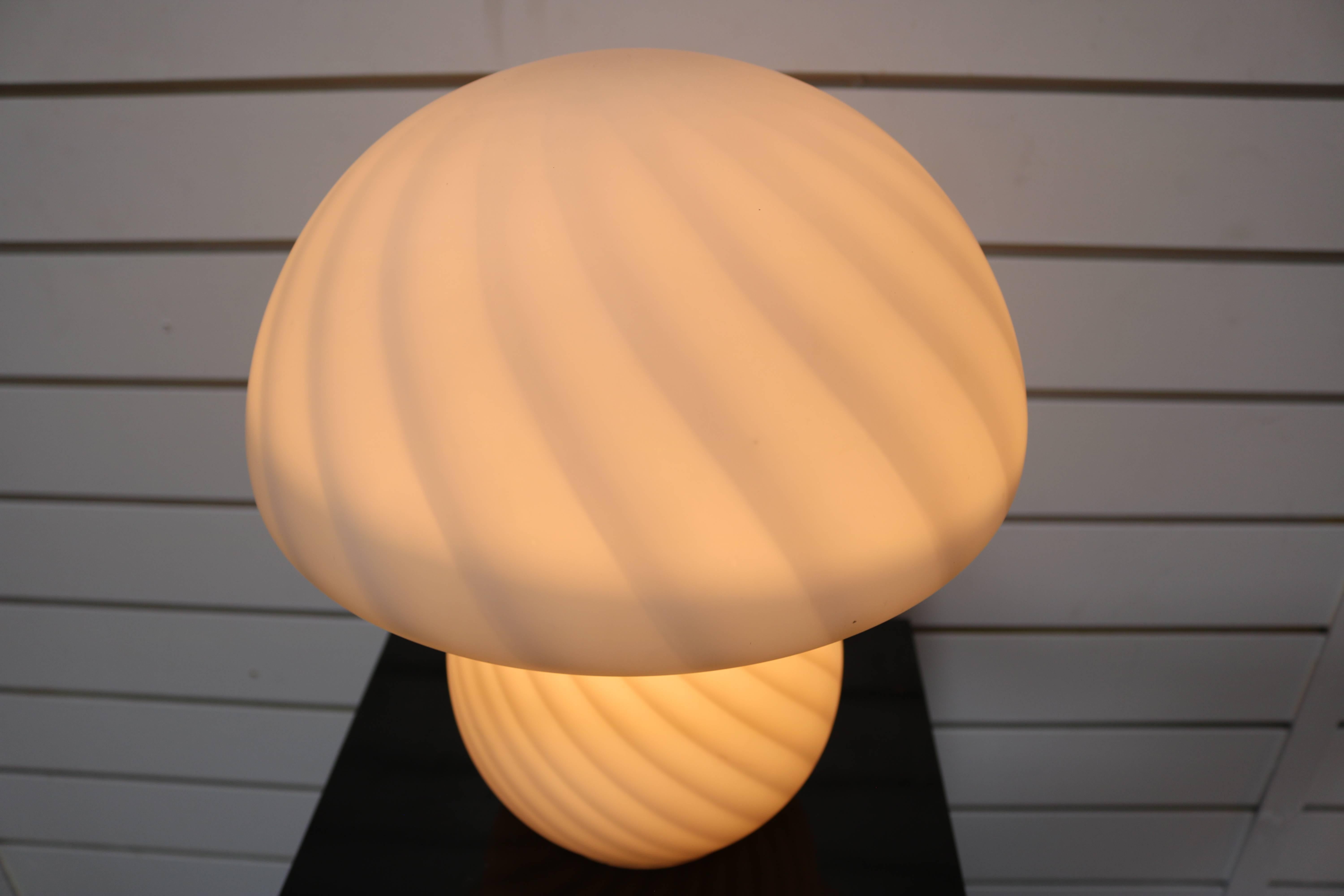 Italian Murano Glass Mushroom Lamp