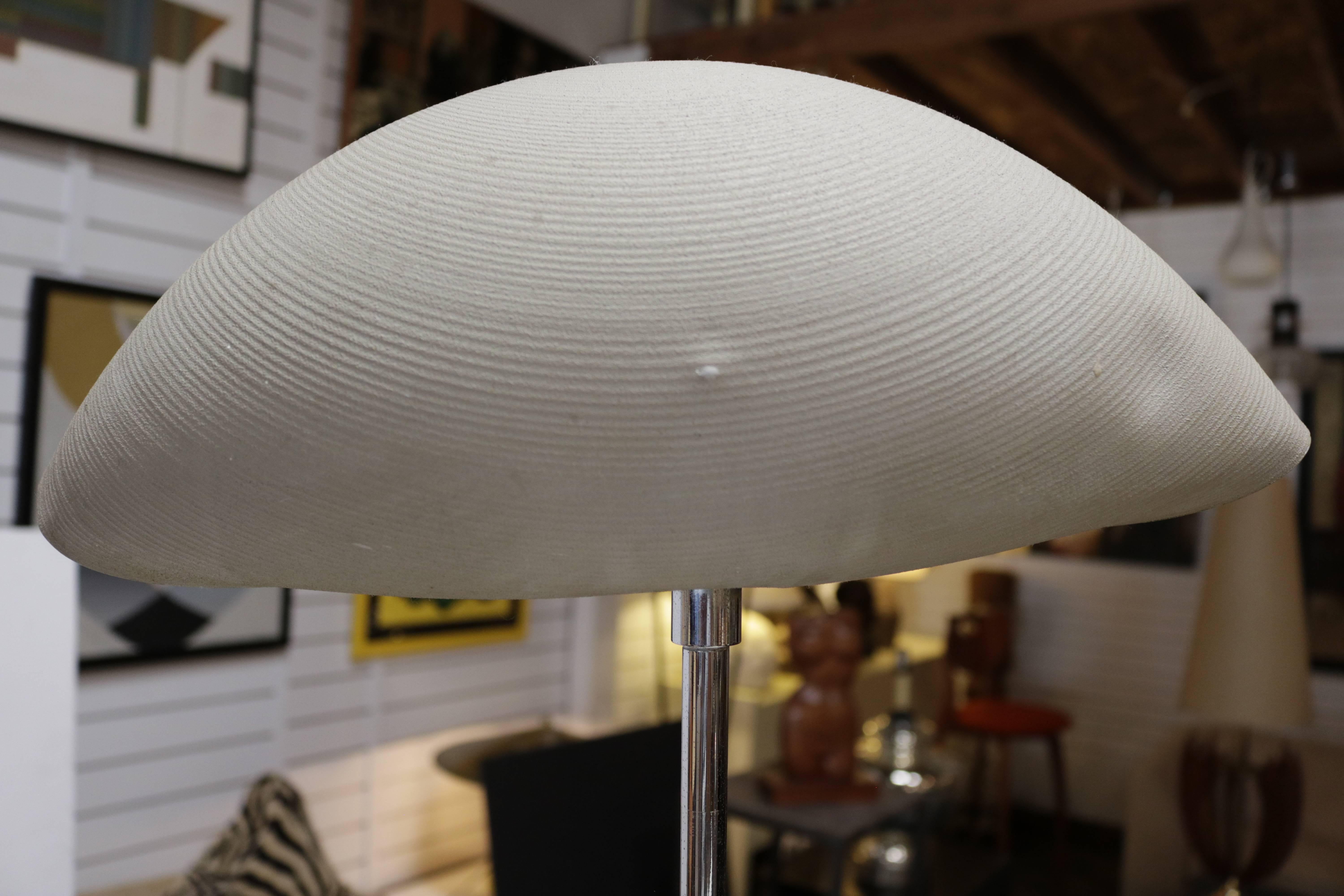 Mid-Century Modern 1970s Floor Lamp with Shell Shaped Shade