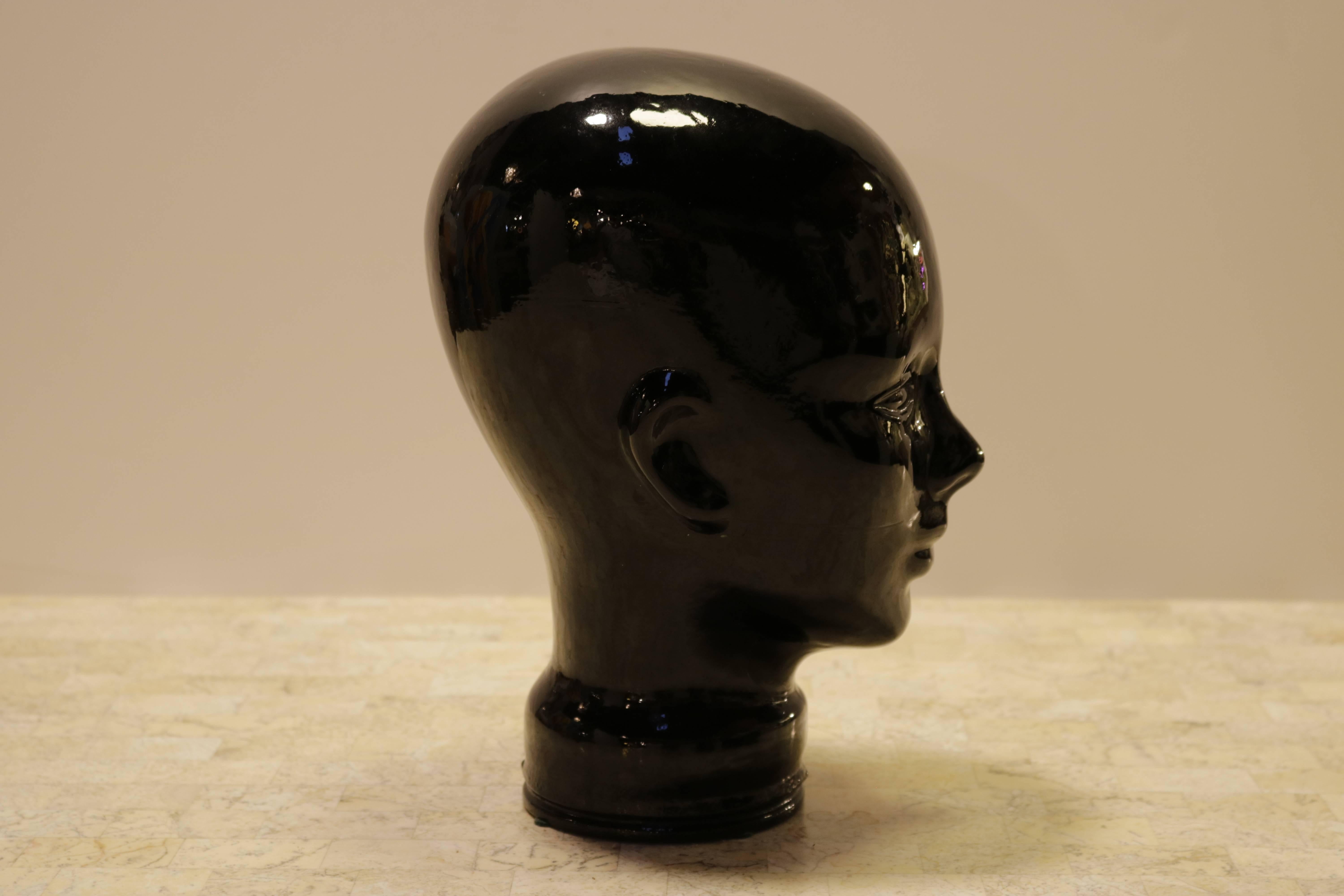 black glass head