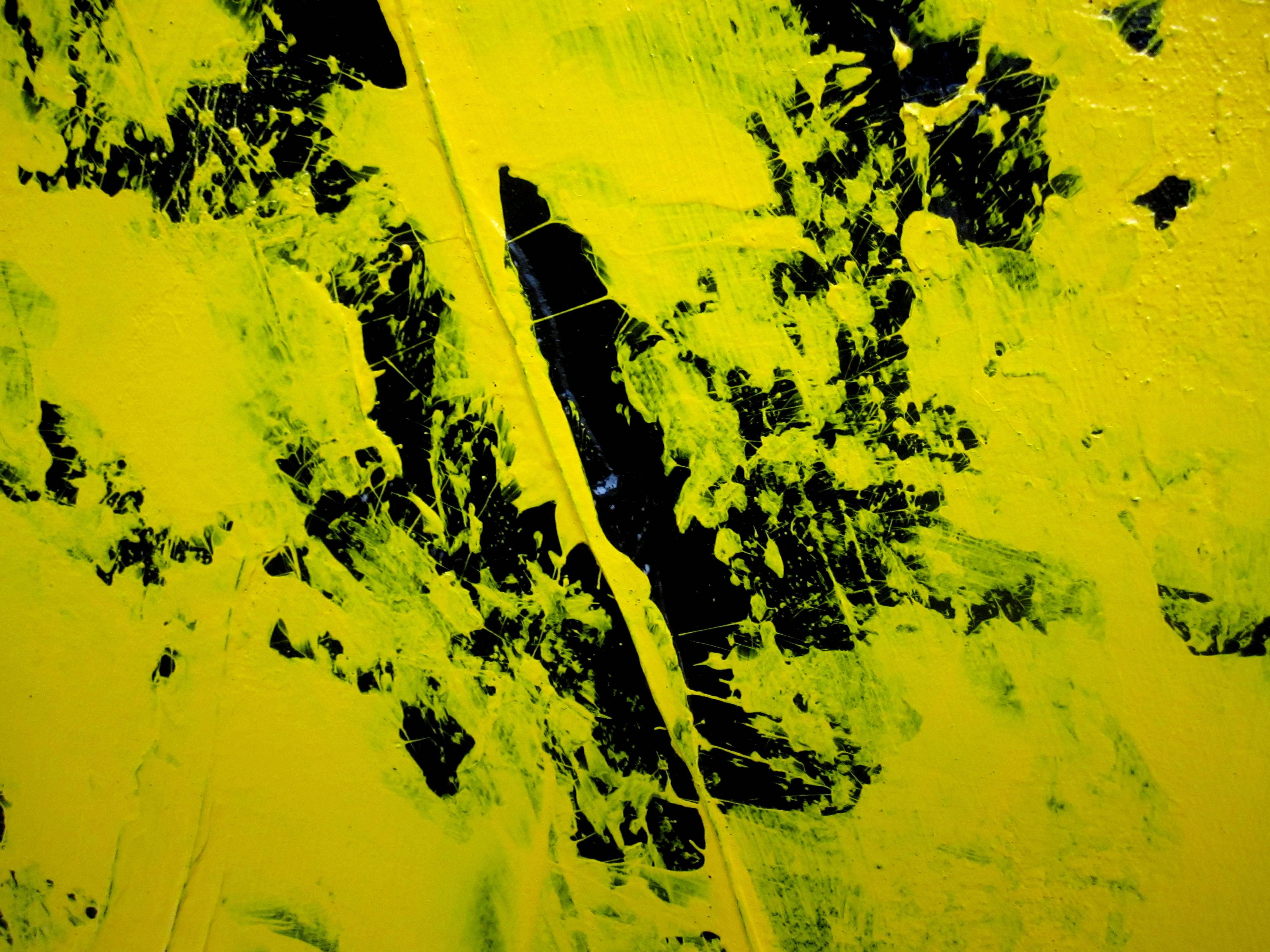Yellow, Black and Silver Painting 