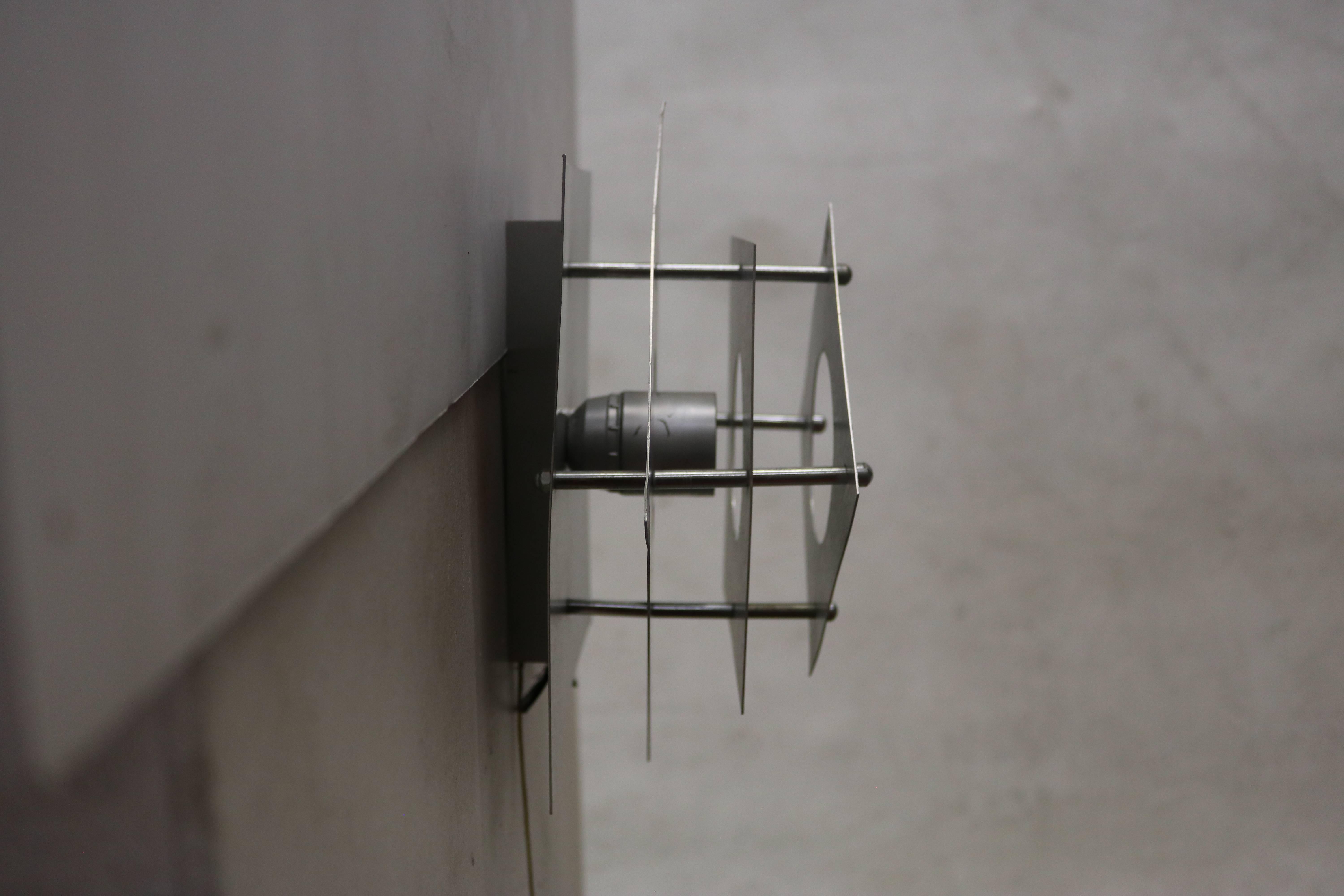Late 20th Century French, 1970s Space Age Brushed Steel Wall Sconce