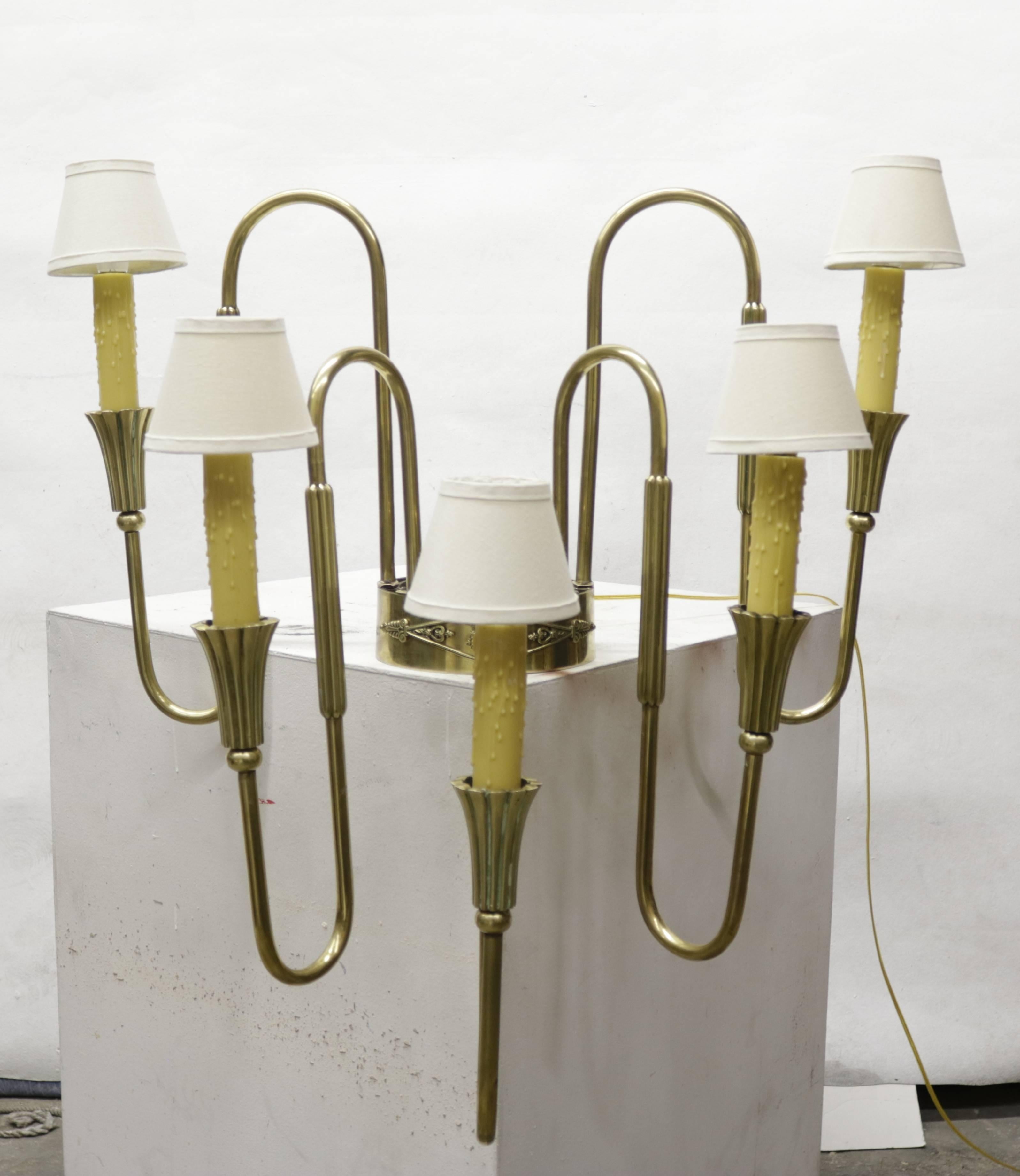 Pair of French Bronze Candelabra Sconces in the 