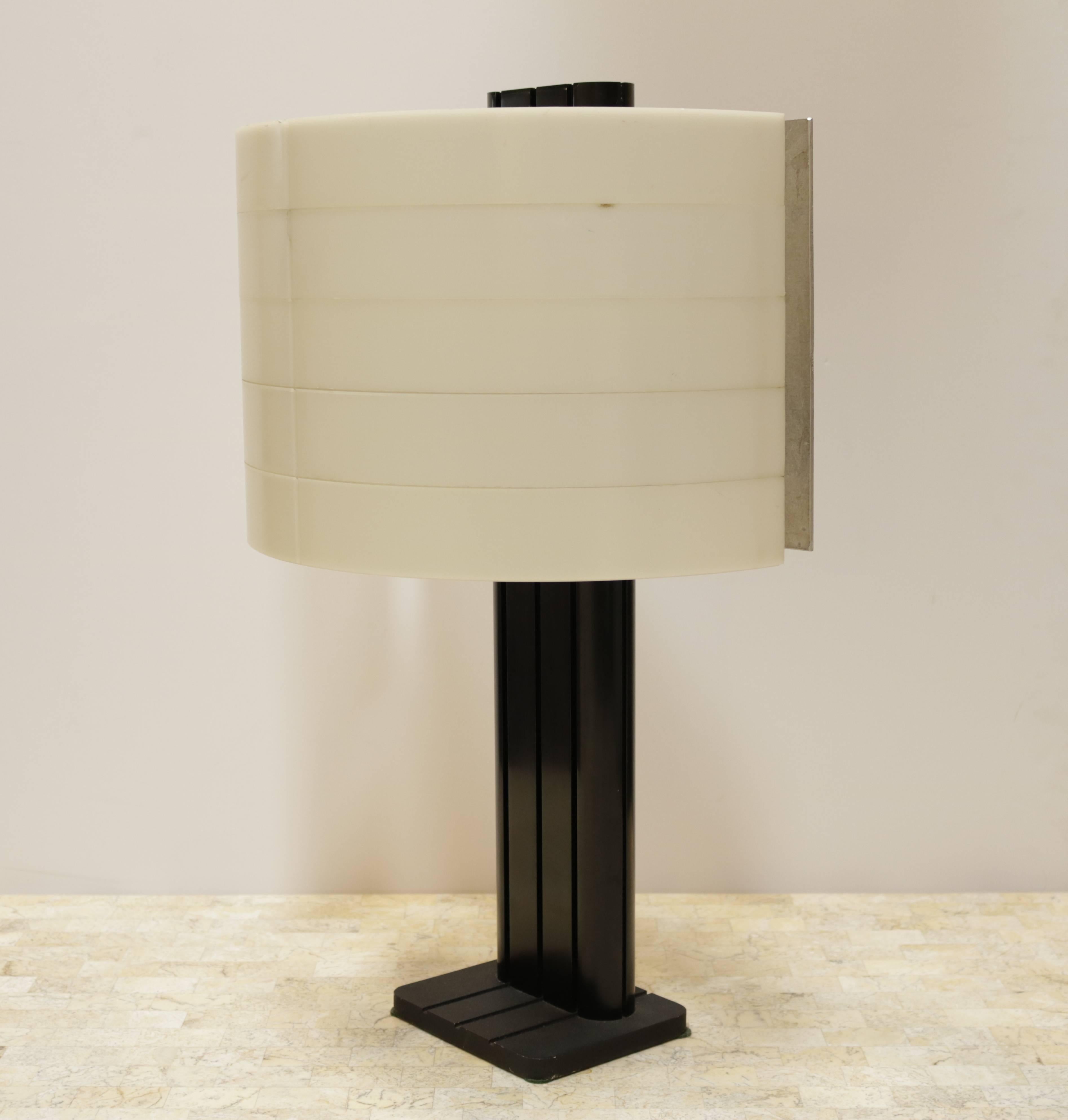 Late 20th Century Cream and Black, 1970s Table Lamp
