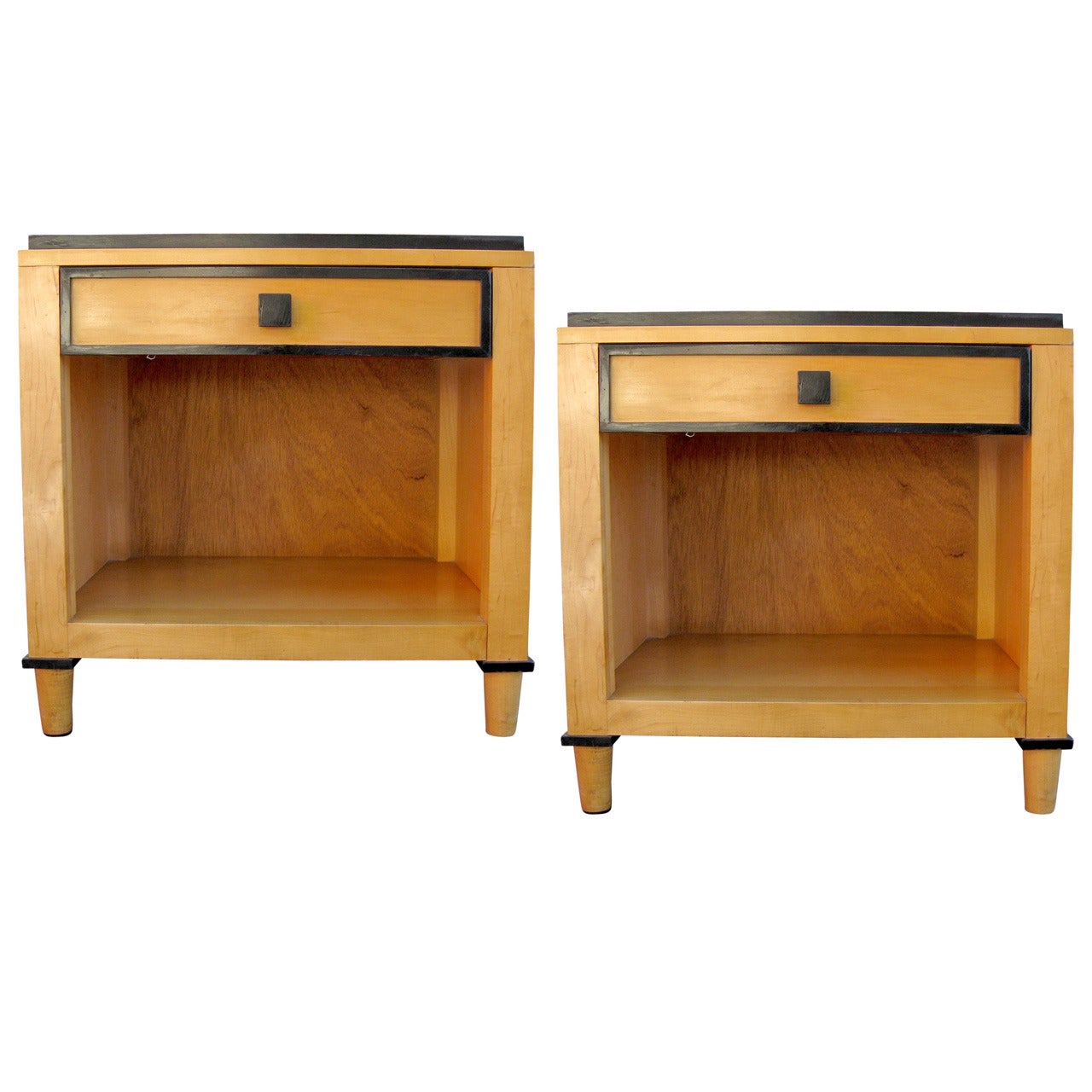Pair of Two-Tone Wooden Side Tables by Kimball Hospitality