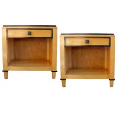 Used Pair of Two-Tone Wooden Side Tables by Kimball Hospitality