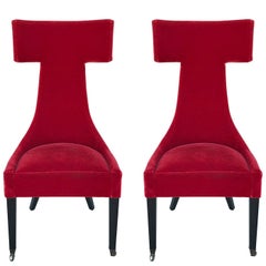 Outstanding Pair of Architectural 1980s Chairs