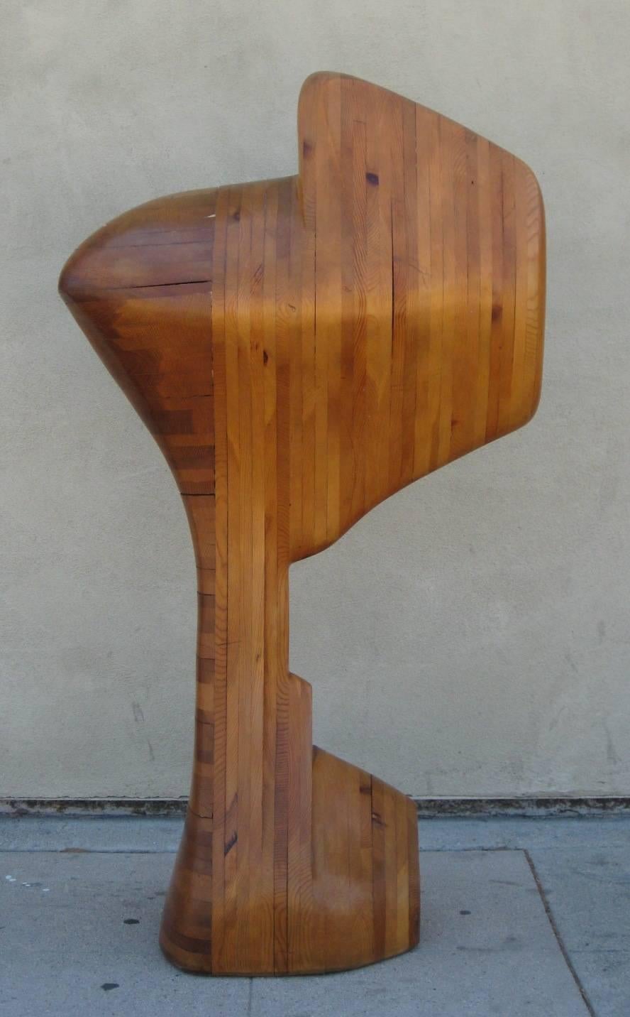 Mid-Century Modern Four Feet 1/2 High Californian Arts and Crafts Stacked Wood Sculpture