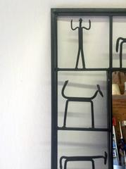 Mirror in Sculptural Wrought Iron Frame