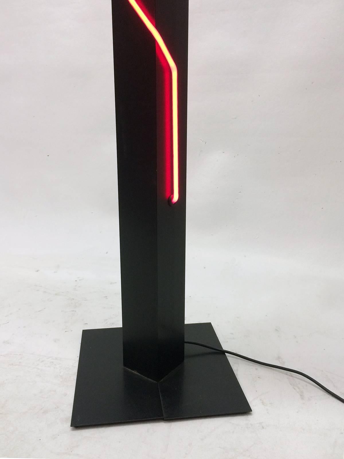 Powder-Coated Rudi Stern for George Kovacs and Don Chelsea Neon Floor Lamp