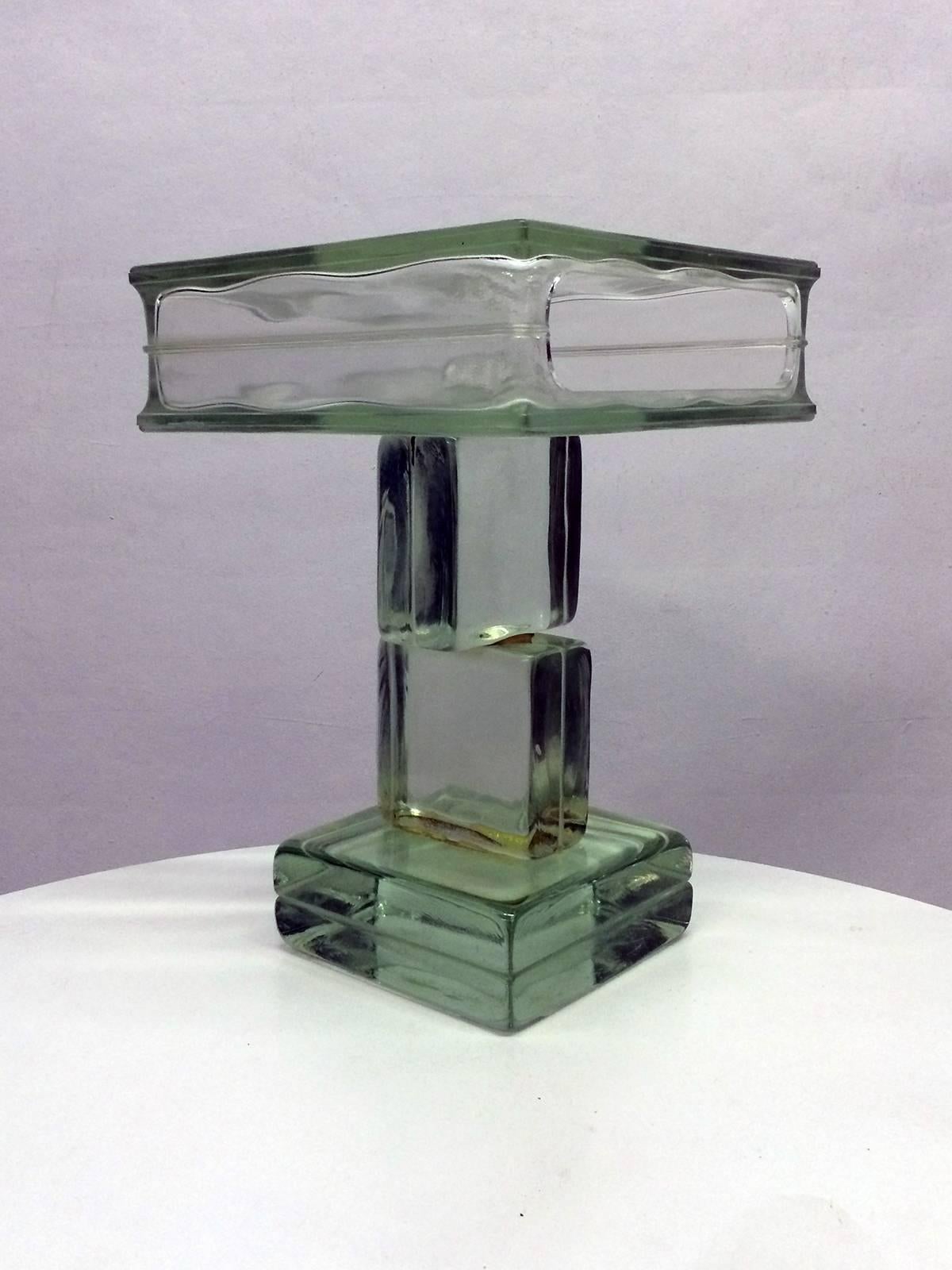 glass block coffee table