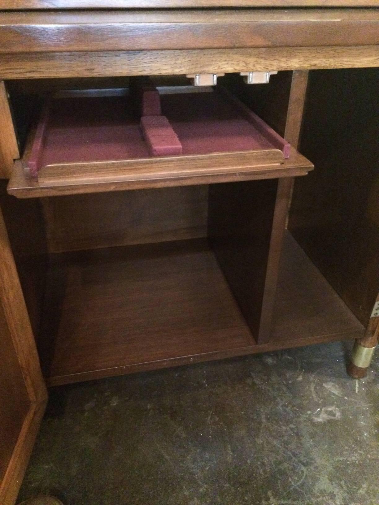 Mid-Century Two-Tier Walnut Buffet or Credenza 1