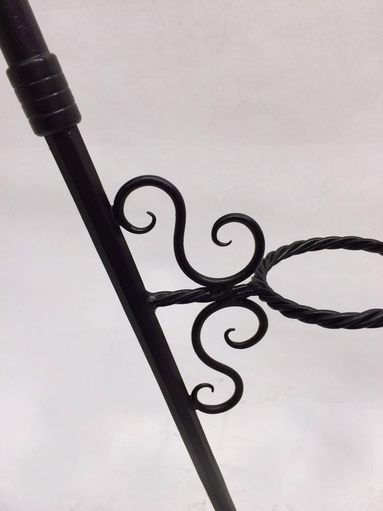 French 1950s Wrought Iron Umbrella Stand In Excellent Condition In Pasadena, CA