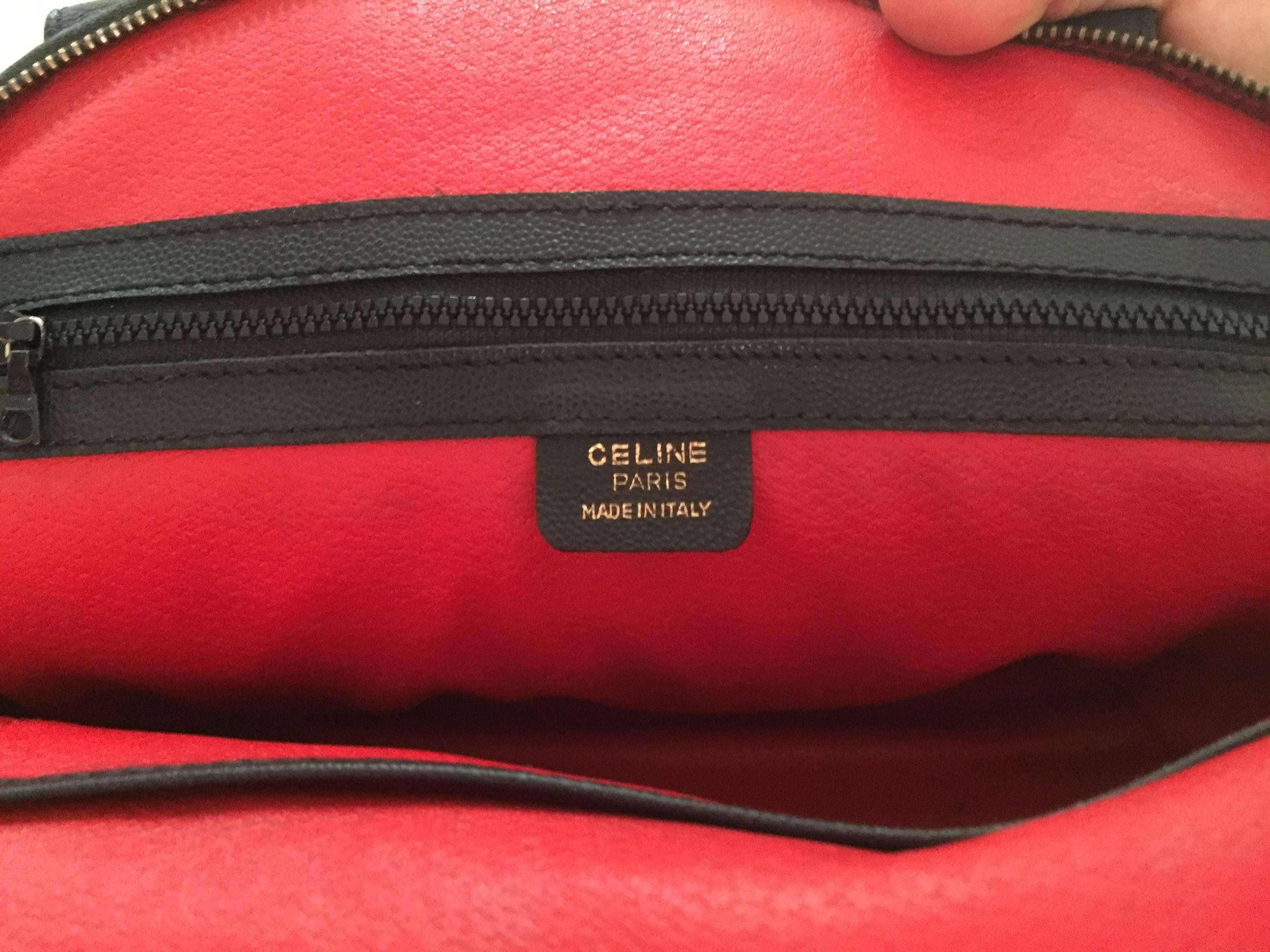 Rare Celine Black Shoulder Clutch Bag For Sale 1