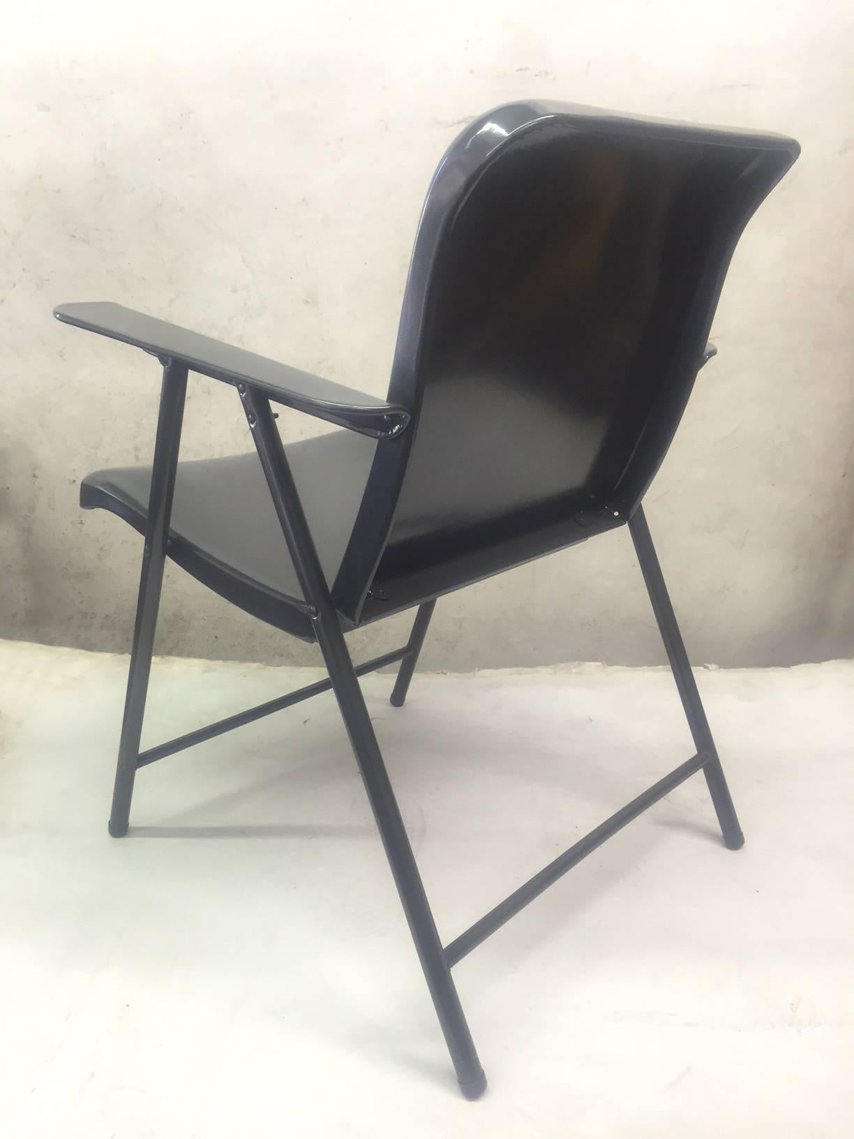 russel wright folding metal chairs