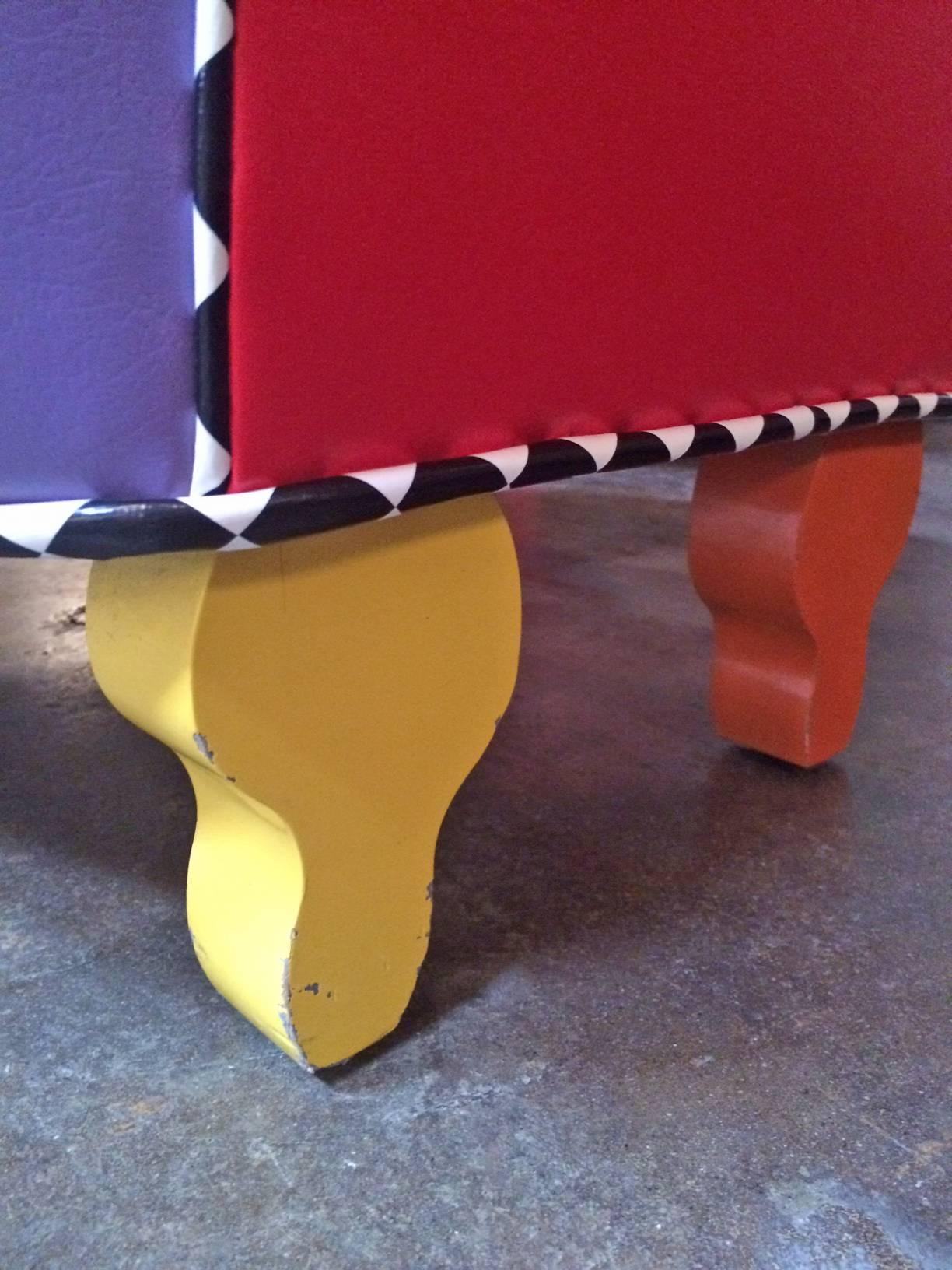 20th Century Multicolored Memphis Inspired Whimsical Slipper Chair by Harry Siegel