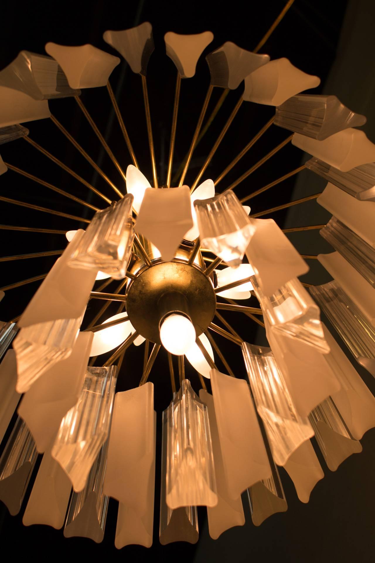 American Glistening Lucite Chandelier from the 1980s