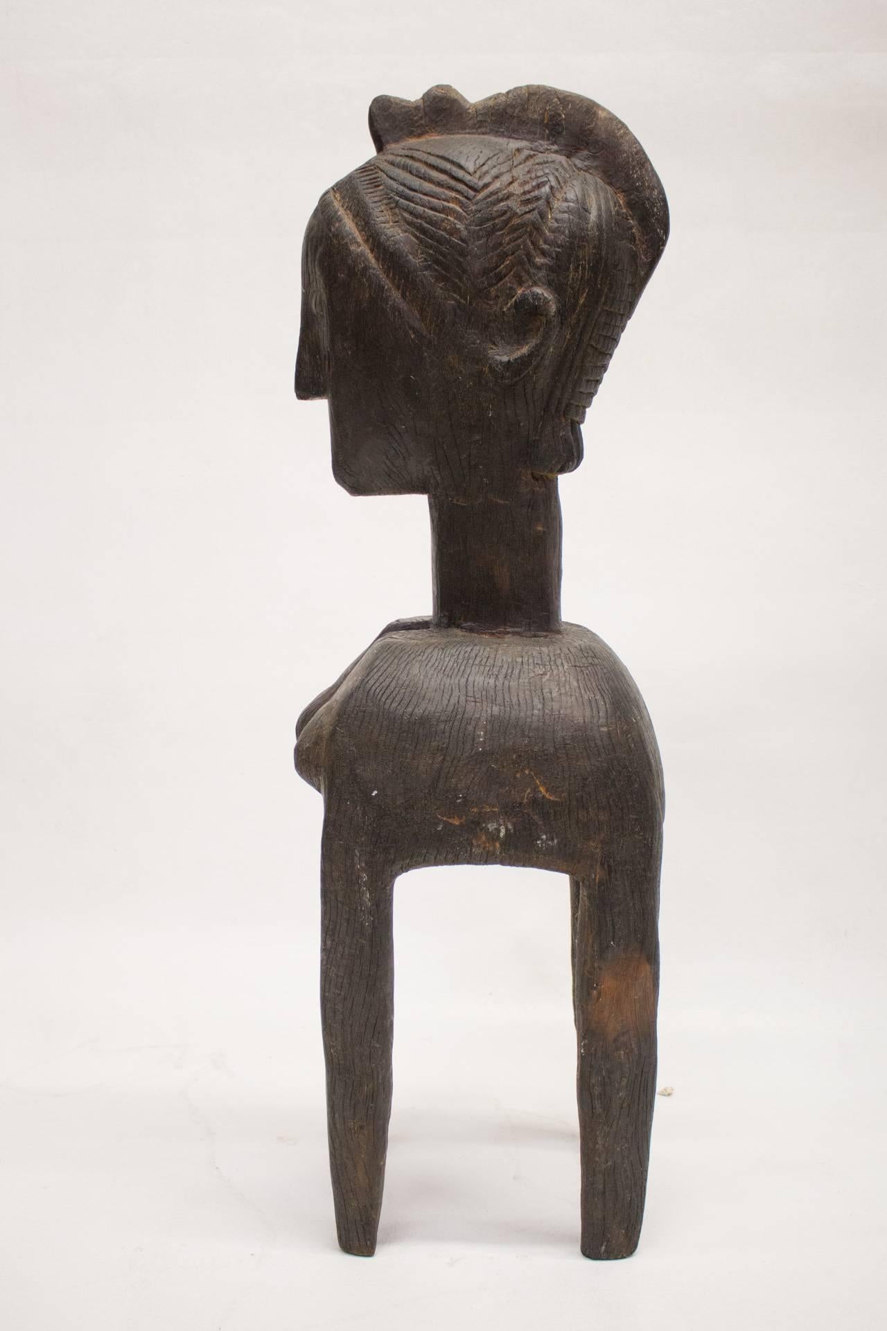 Wood African Female Sculpture 