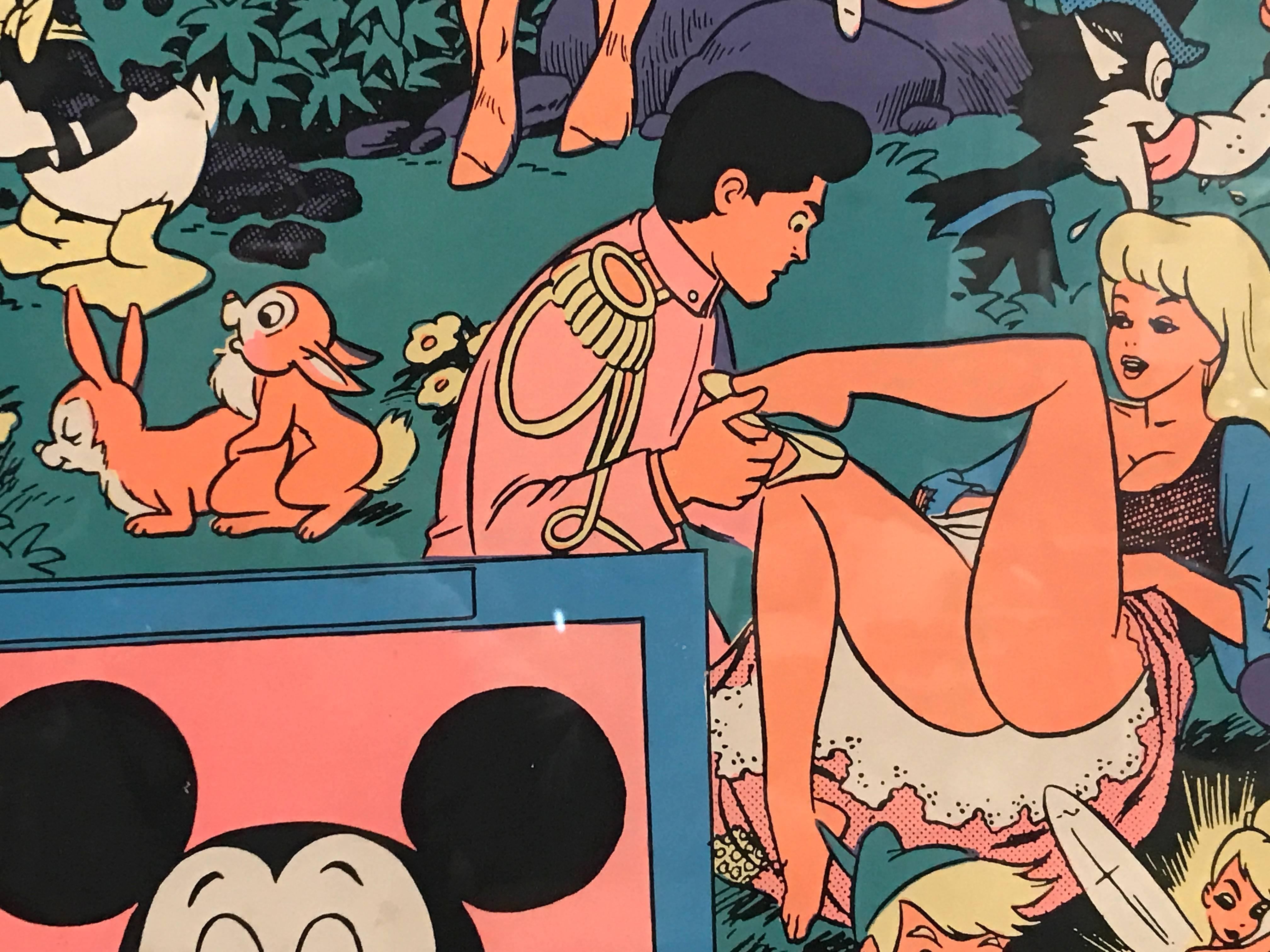 Mid-Century Modern Original Disney Memorial Orgy Poster by Wally Wood