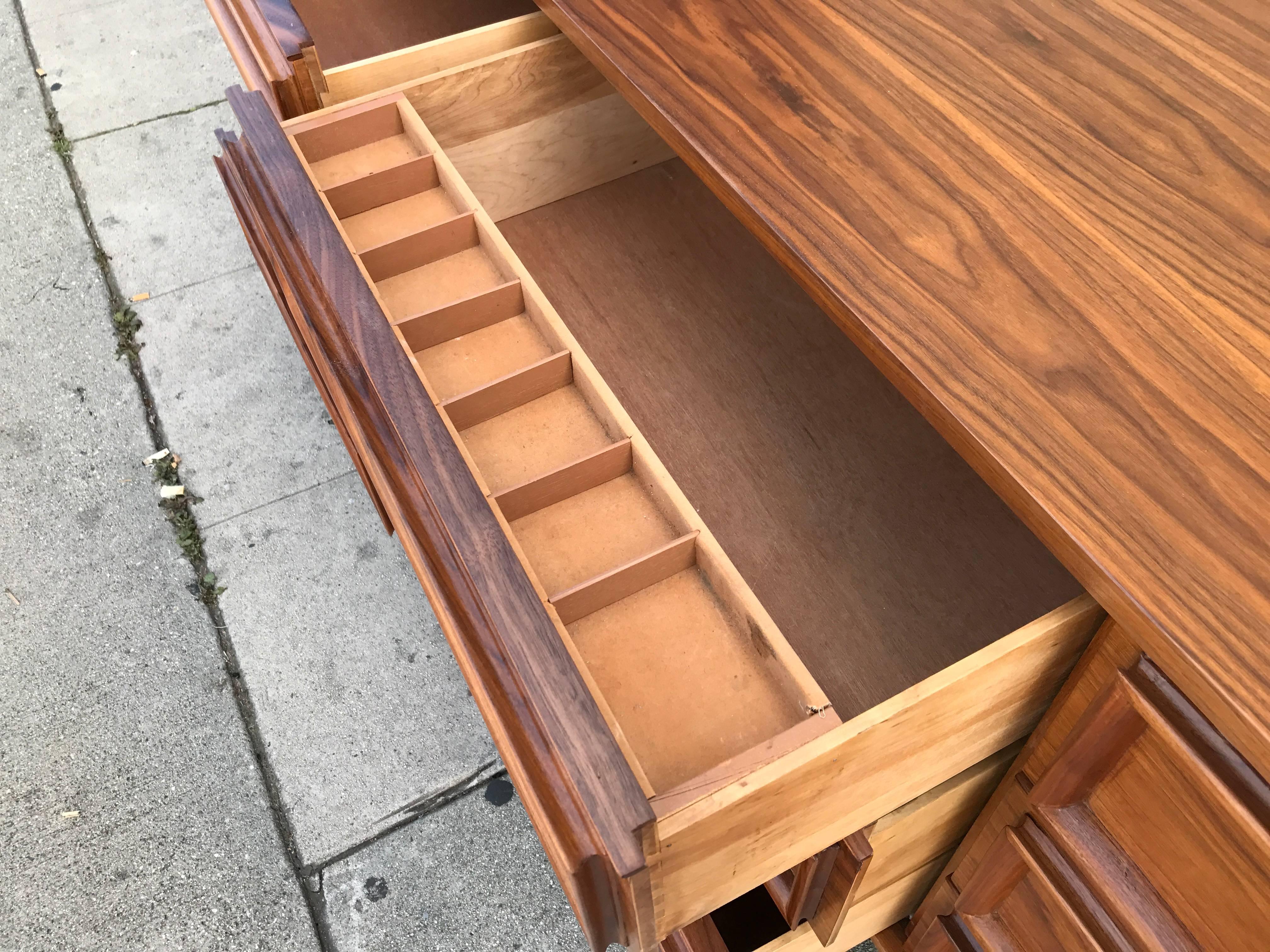 mid century walnut dresser