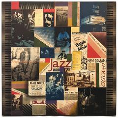 Giclée de Jazz sur toile d'un collage de photos signé Bustamante