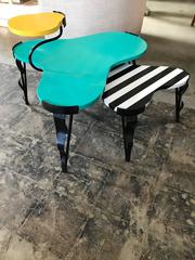 Memphis Inspired Side Tables by Harry Siegel, Set of Two