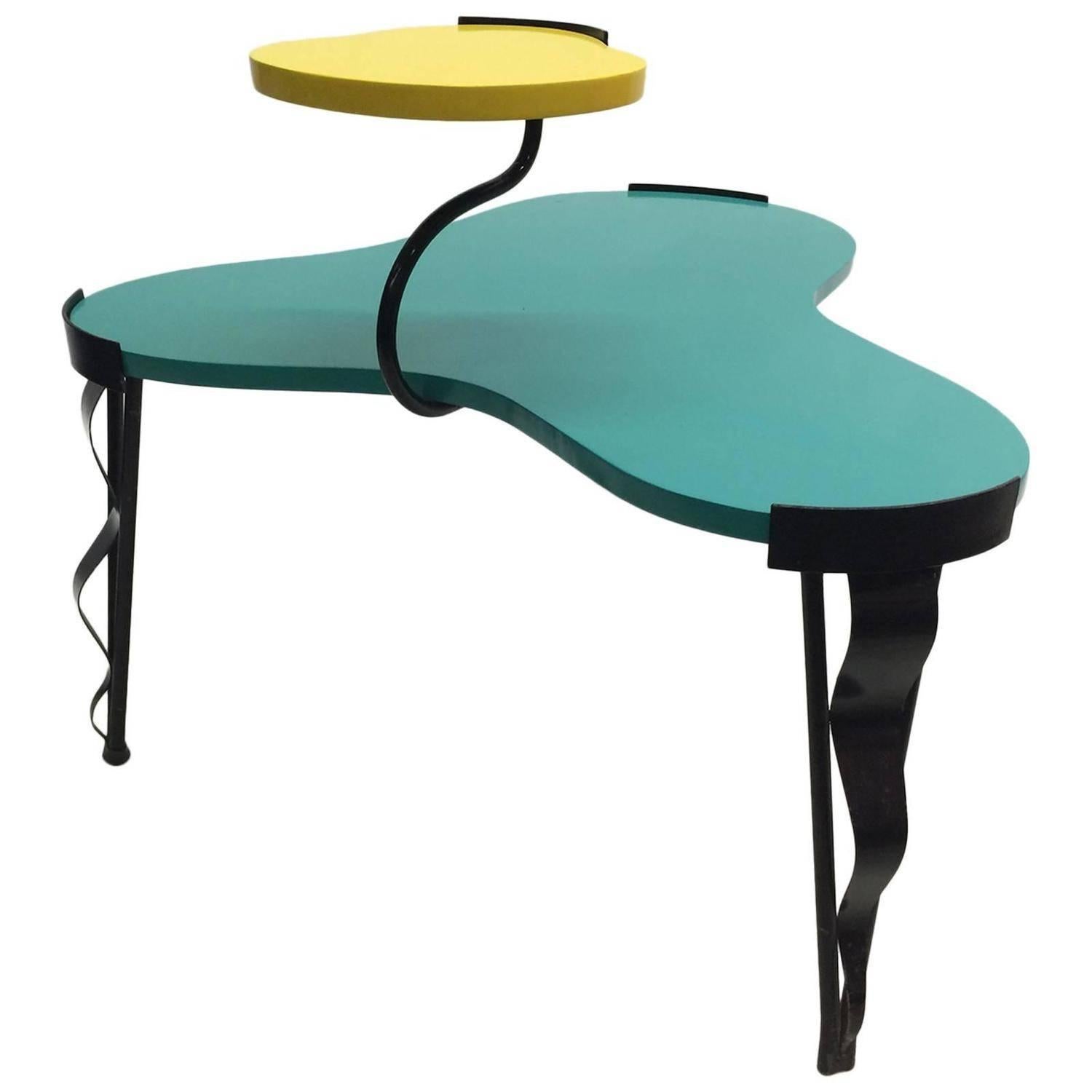 Post-Modern Memphis Inspired Side Tables by Harry Siegel, Set of Two