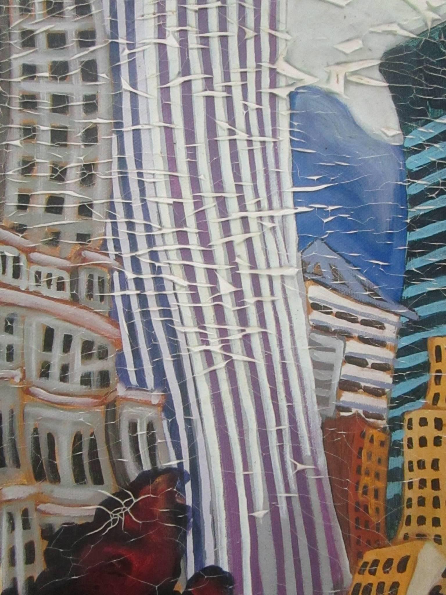 American Cityscape Painting on Canvas