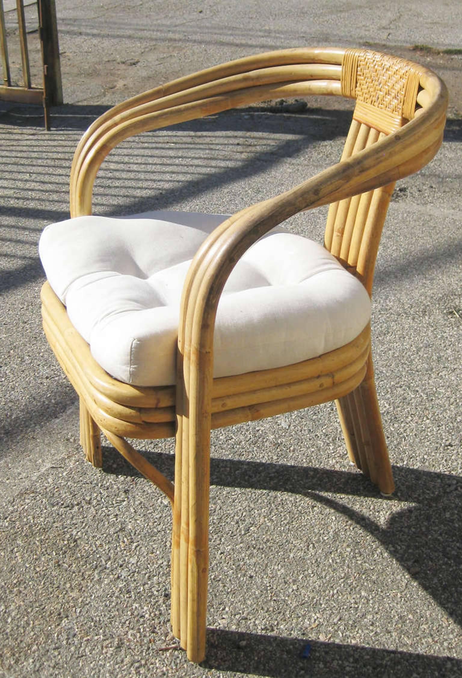 Mid-20th Century Bamboo and Rattan Dining Set in the Manner of Paul Frankl