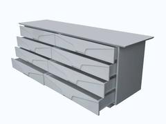 Sleek White Lacquered Chest of Drawers