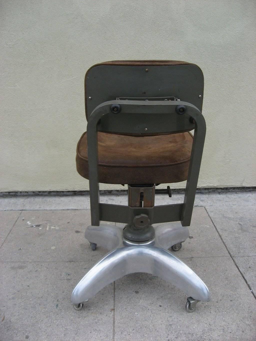 Mid-Century Modern Workshop Industrial French Swivel Chair