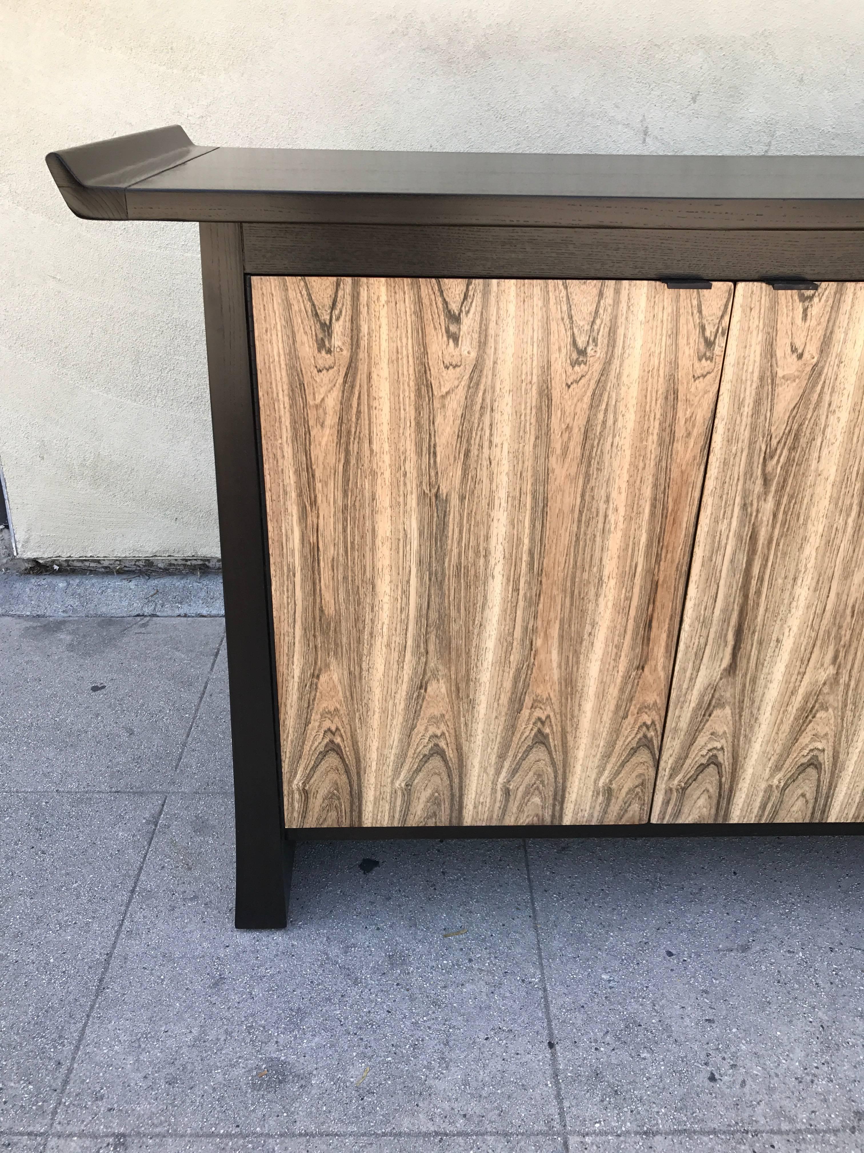 Bleached Two-Tone Asian Flair Walnut Sideboard by Bernhardt