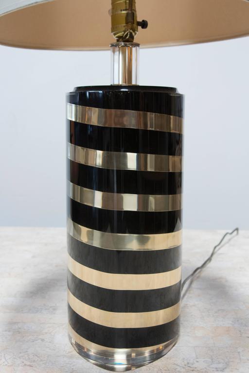 Black and Gold Striped Lucite Lamp at 1stDibs lucite lamps
