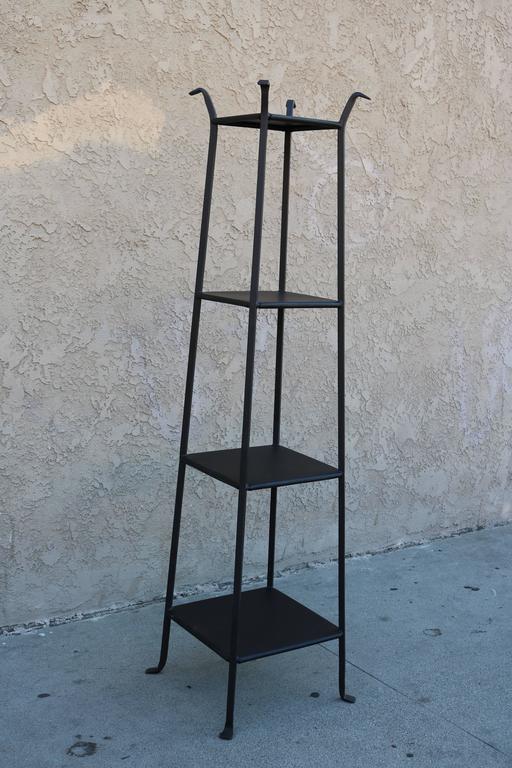 Black Metal Etagere with Graduated Shelves For Sale at 1stdibs
