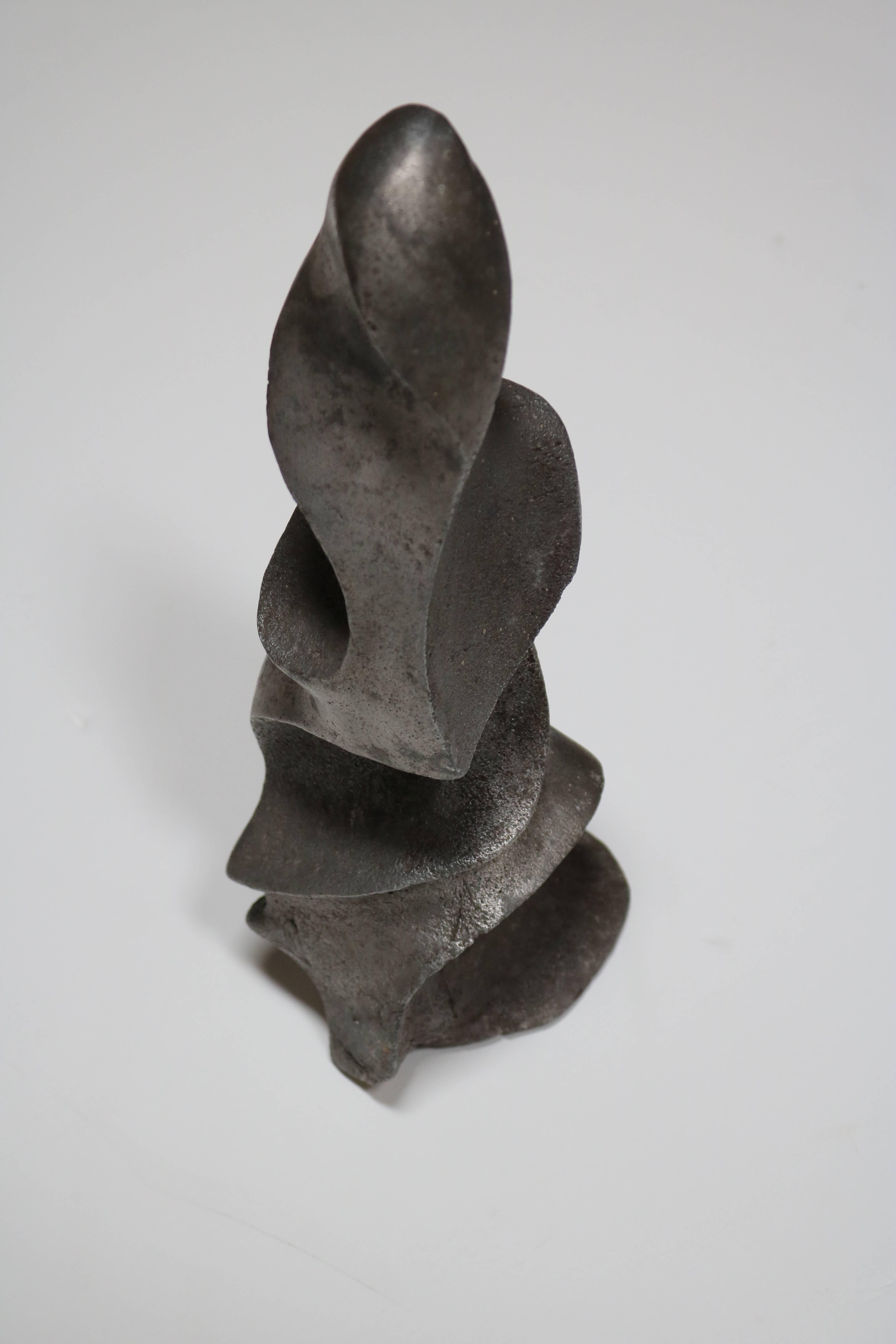 American Strong and Expressive Abstract Lead Sculpture