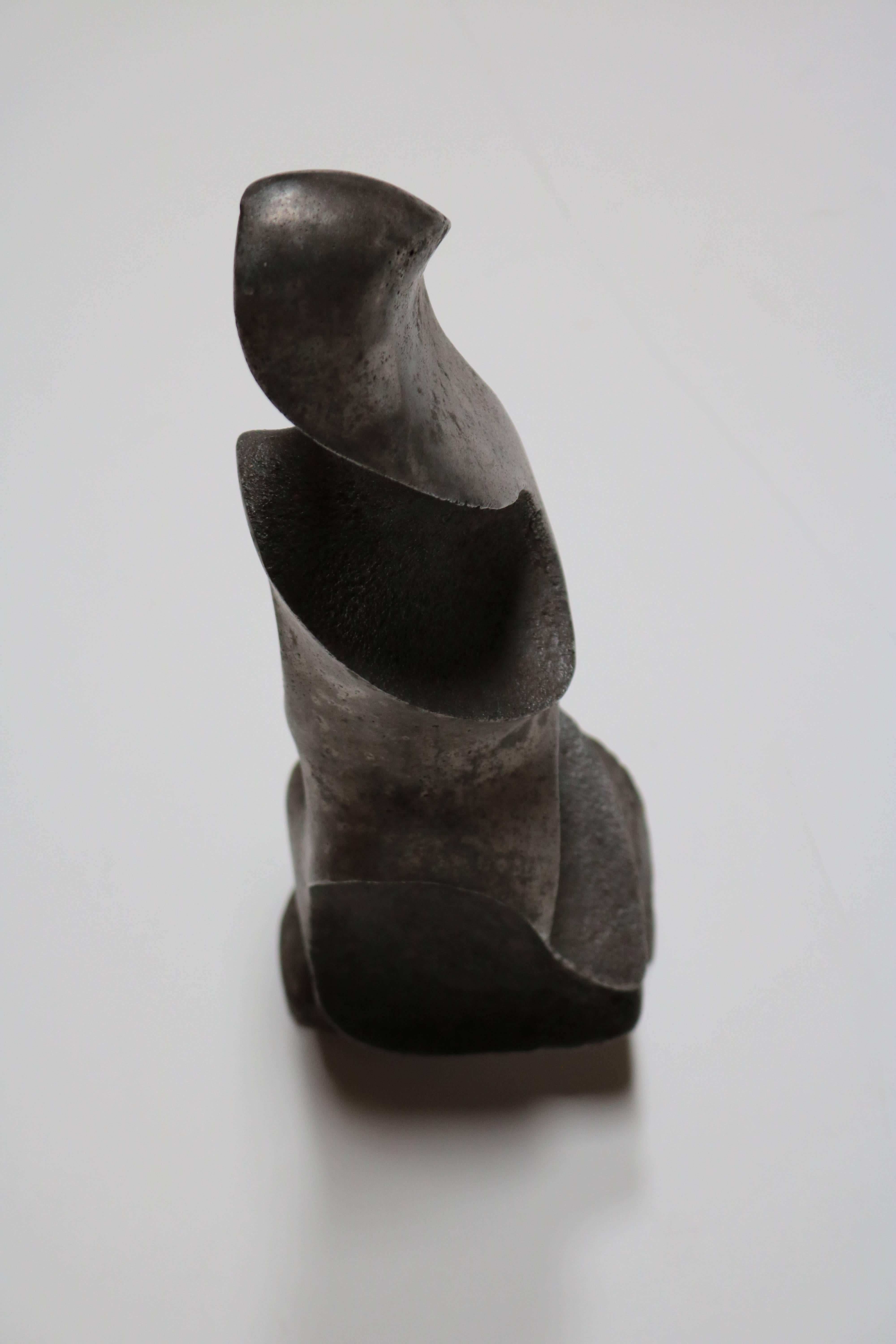Strong and Expressive Abstract Lead Sculpture In Excellent Condition In Pasadena, CA