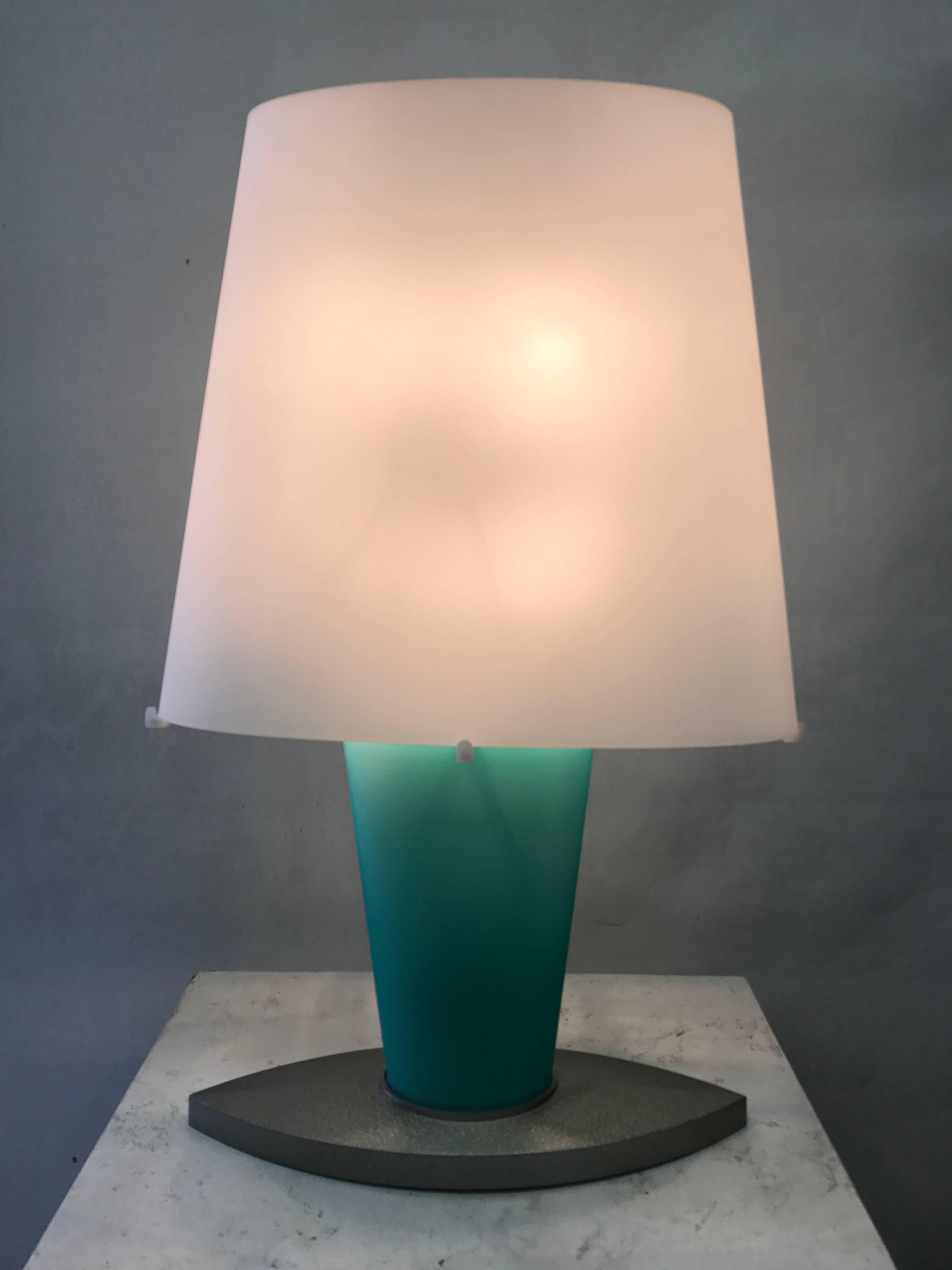 Italian Model 2850 XL Sanded Glass Lamp by Fontana Arte