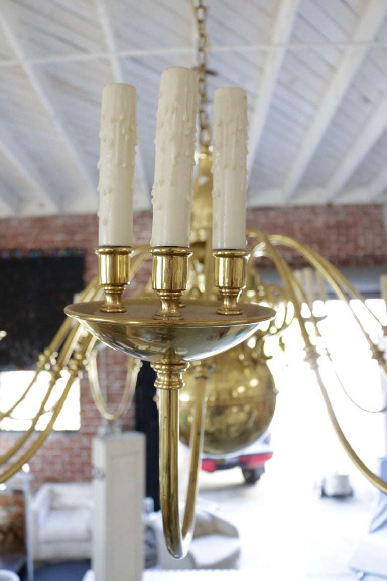 Spectacular Brass Candelabra Style 12-Arm and 48 Candles Dutch Style ...