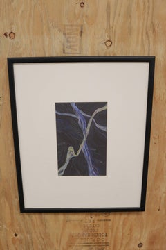 Piccolo acquerello in stile impressionista nero e viola di Andrea LaHue