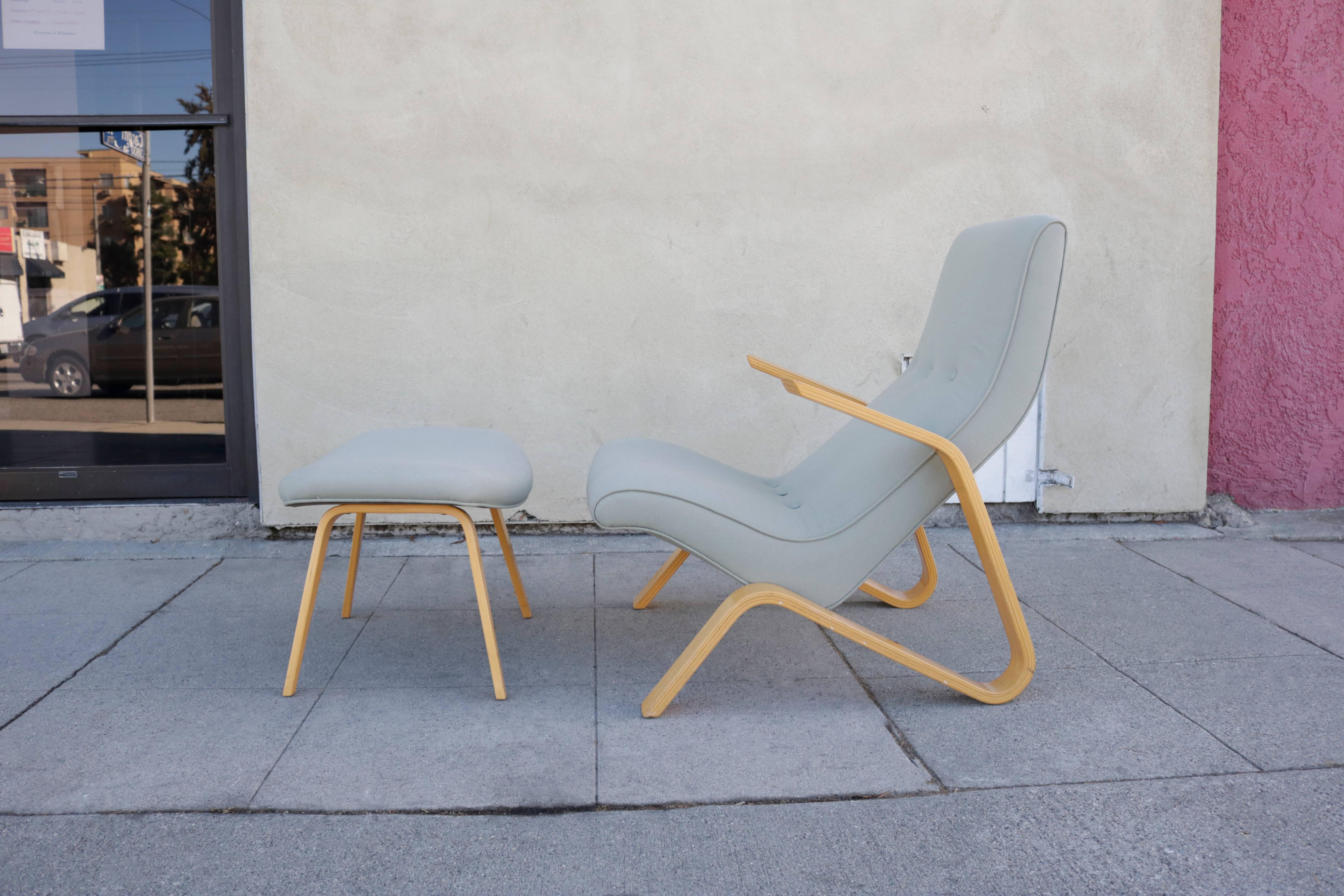 The Grasshopper chair and ottoman is based on Eero Saarinen’s chair of the same name, designed for Knoll in 1946. The Grasshopper is the first chair Saarinen designed in a series of sculptural chairs created for Knoll throughout the 1940s and 1950s.