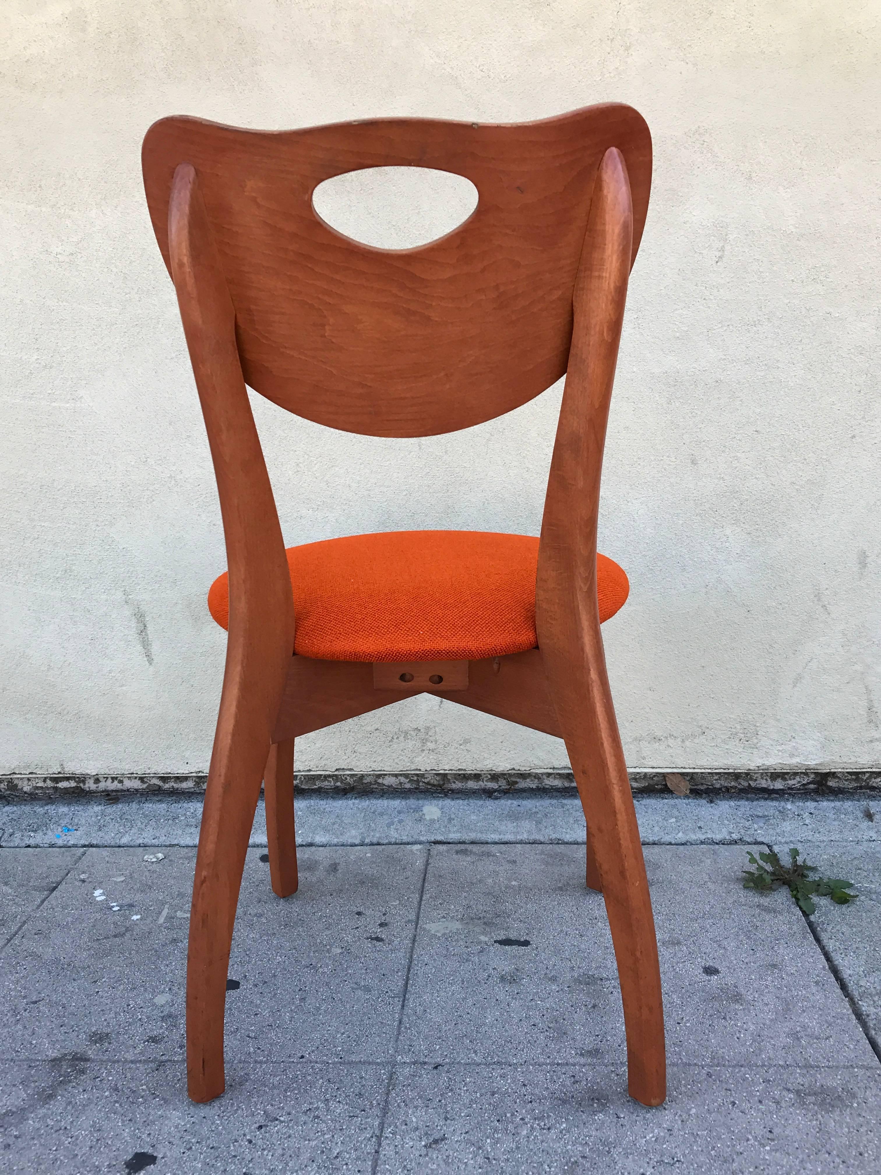 Set of Four Unusual Danish Modern Chairs In Excellent Condition In Pasadena, CA
