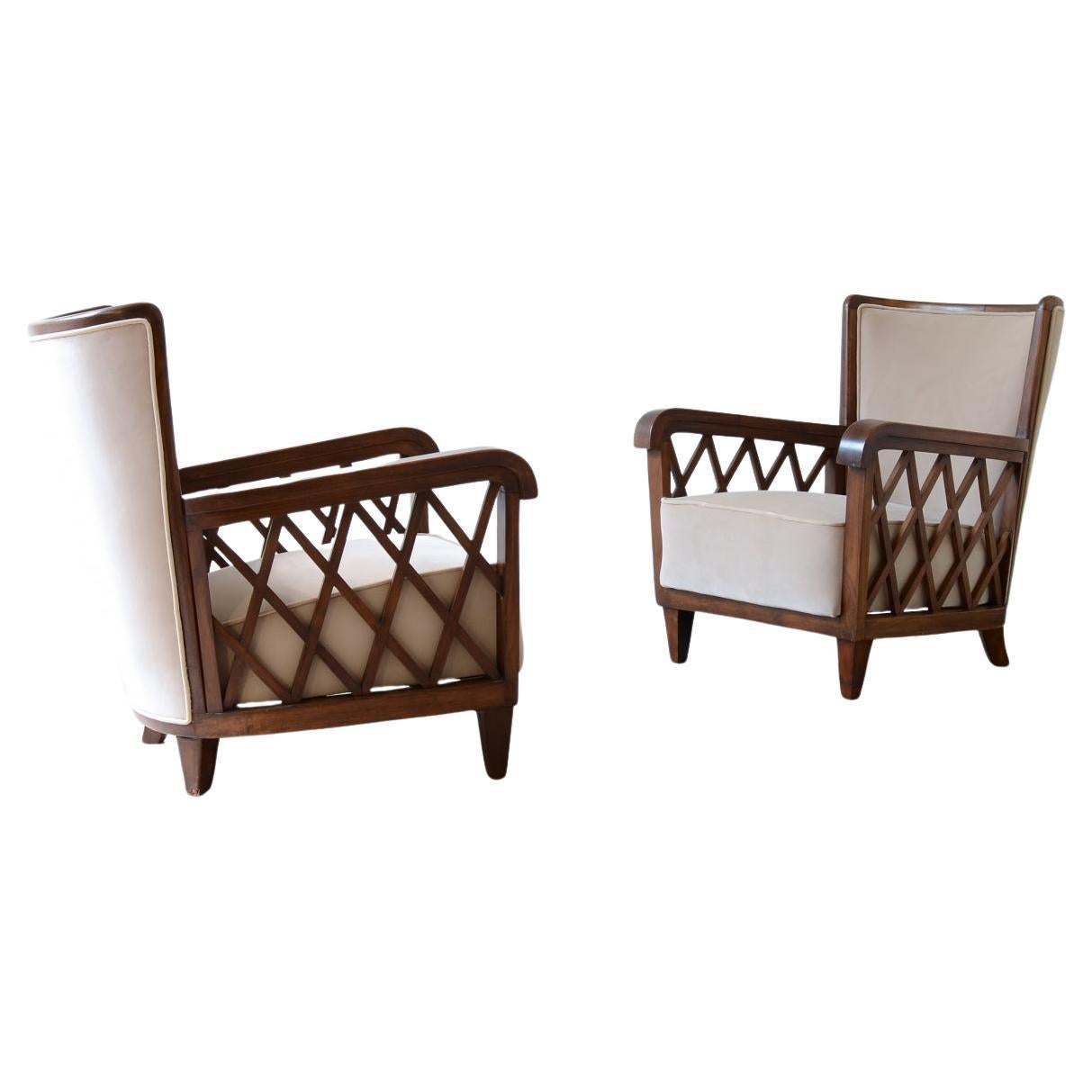 Maurizio Tempestini  Pair of armchairs in shaped wood