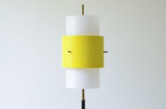 Lampada da terra con stelo in metallo e ottone di Stilnovo