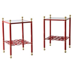 Pair of lacquered metal coffee tables