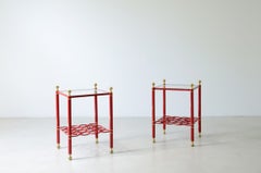 Pair of lacquered metal coffee tables